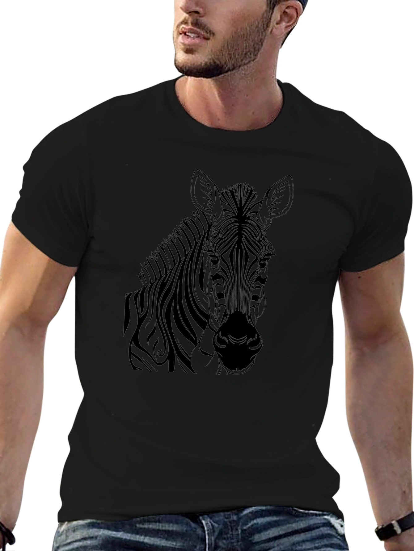Zebra Graphic T-Shirt: Bold Black Tee