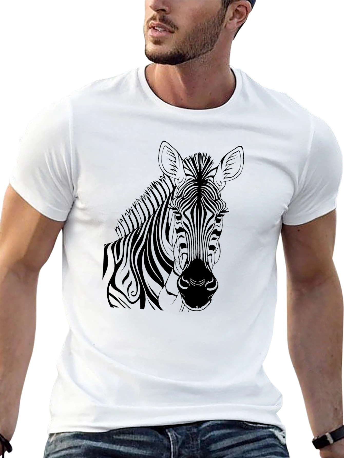 Zebra Graphic T-Shirt: Bold Black Tee