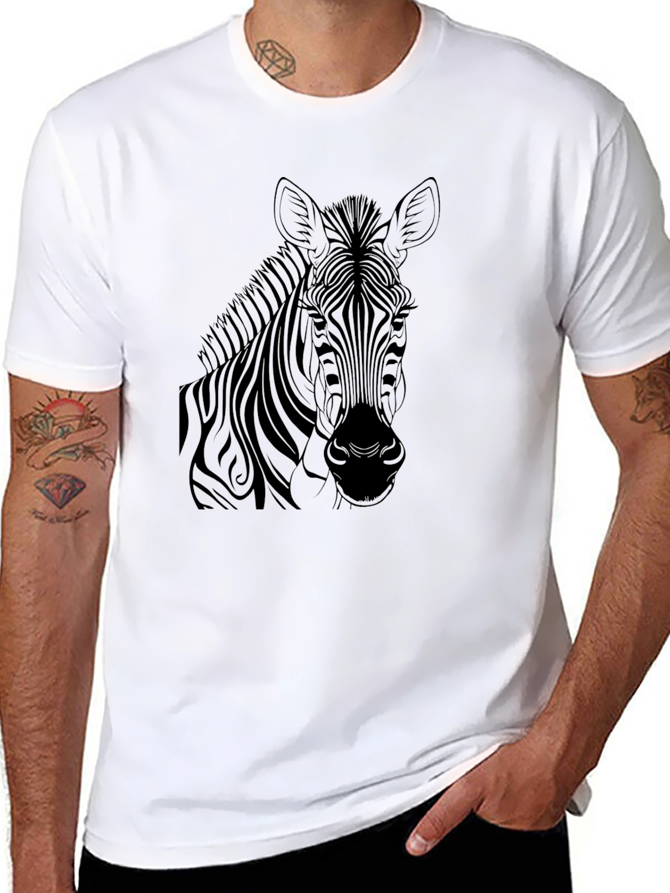 Zebra Graphic T-Shirt: Bold Black Tee