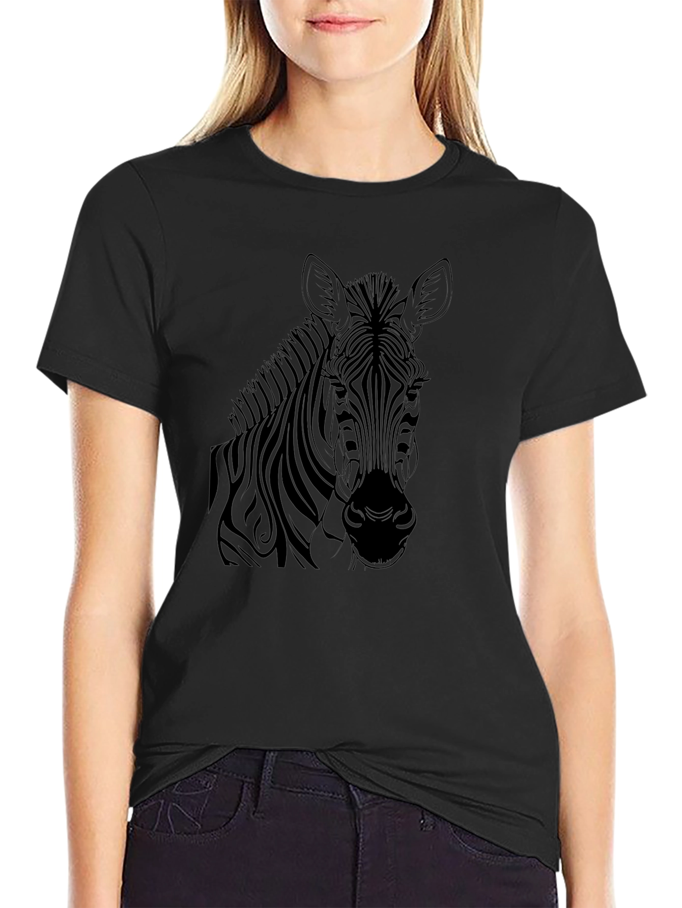 Zebra Graphic T-Shirt: Bold Black Tee