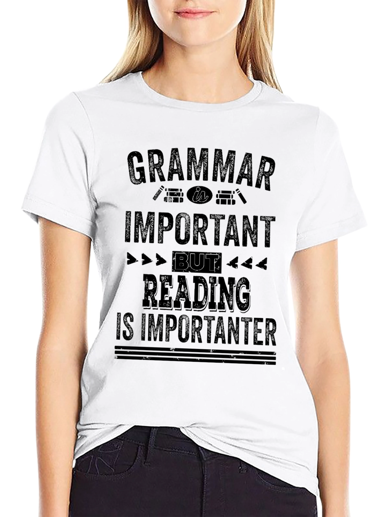 Grammar Reading Important T-Shirt Funny Slogan Tee
