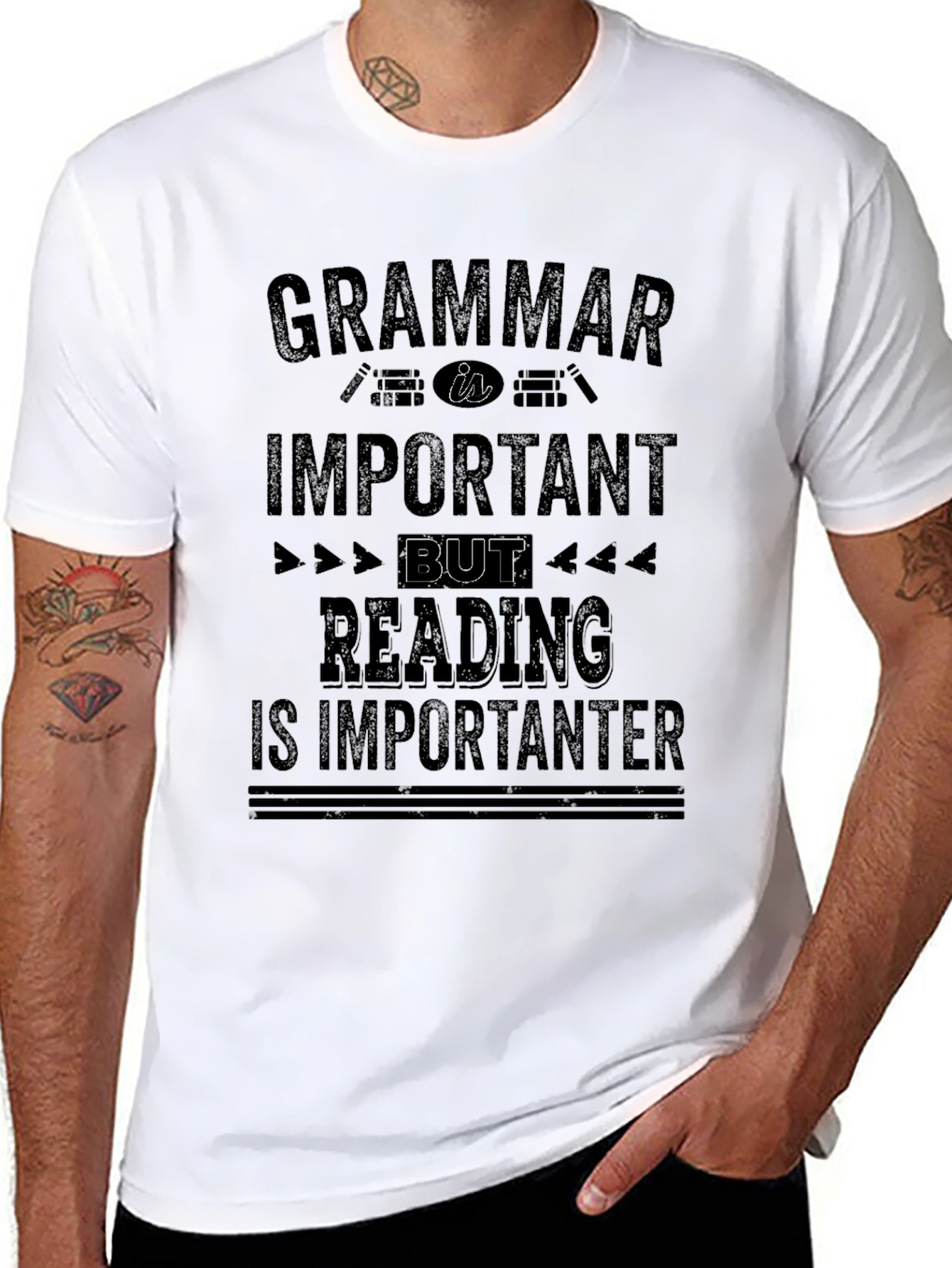 Grammar Reading Important T-Shirt Funny Slogan Tee