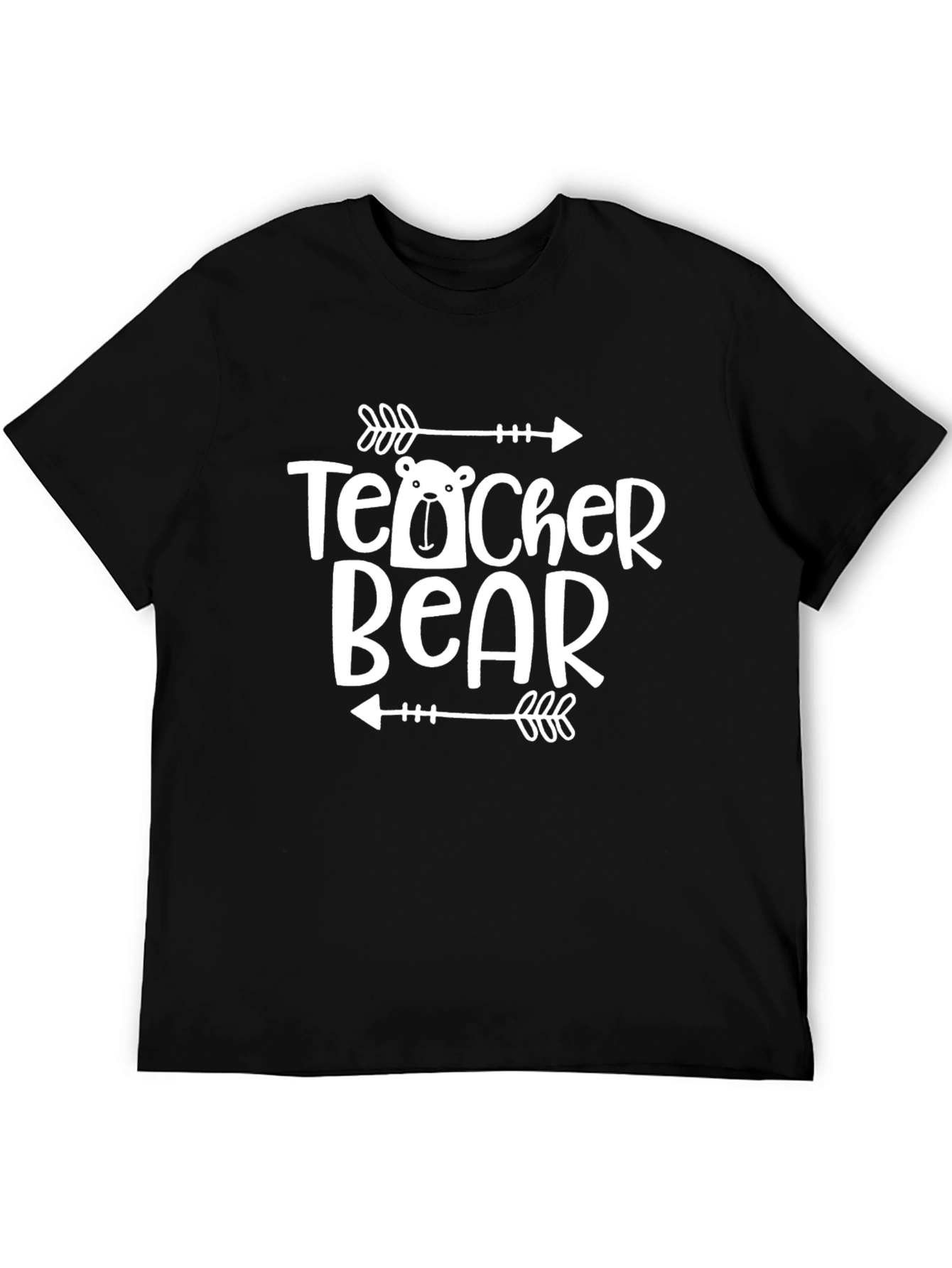 Teacher Bear Graphic Tee - Black Casual Shirt