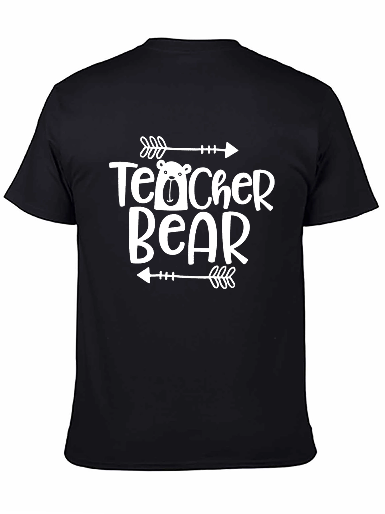 Teacher Bear Graphic Tee - Black Casual Shirt