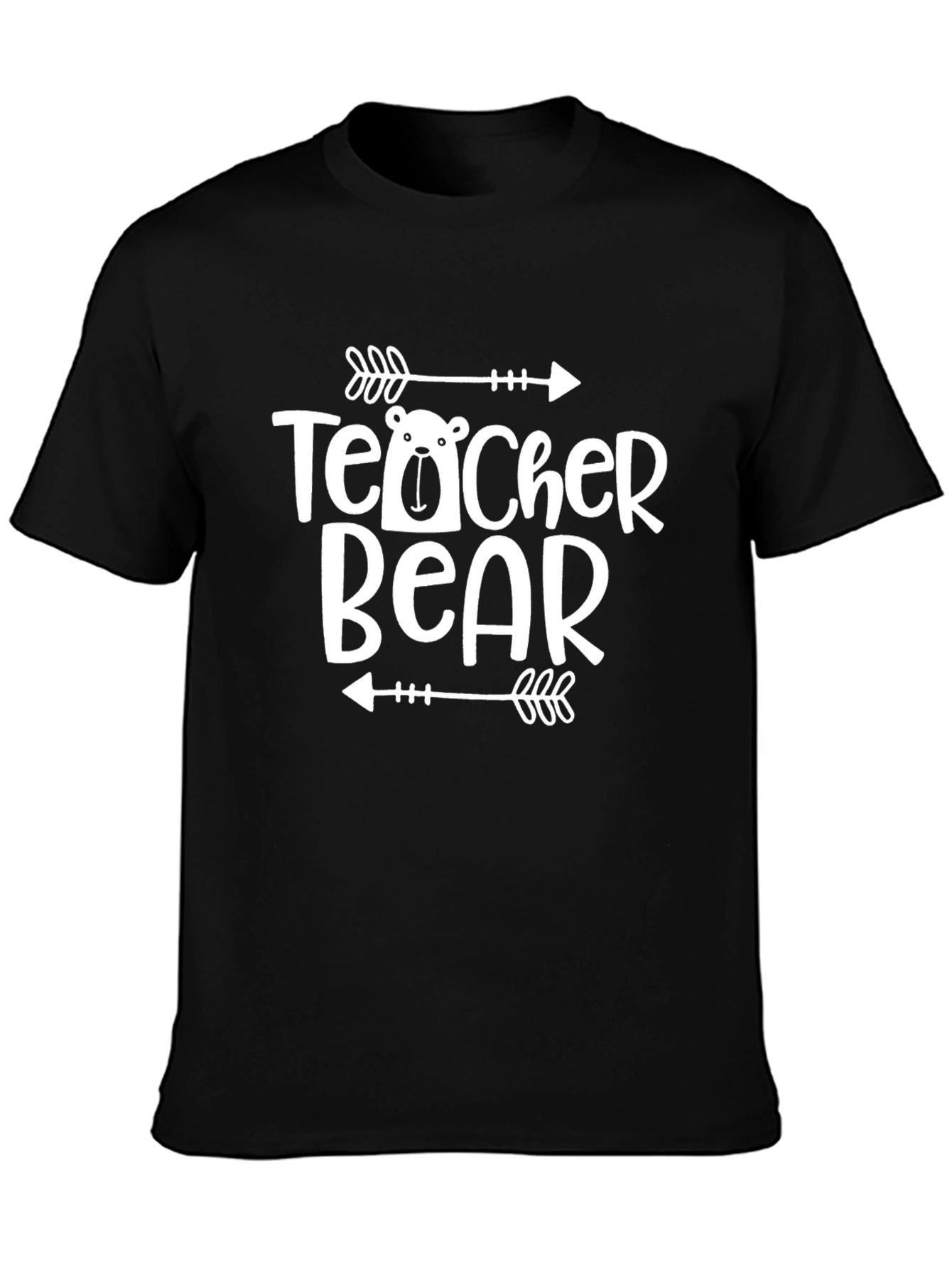 Teacher Bear Graphic Tee - Black Casual Shirt