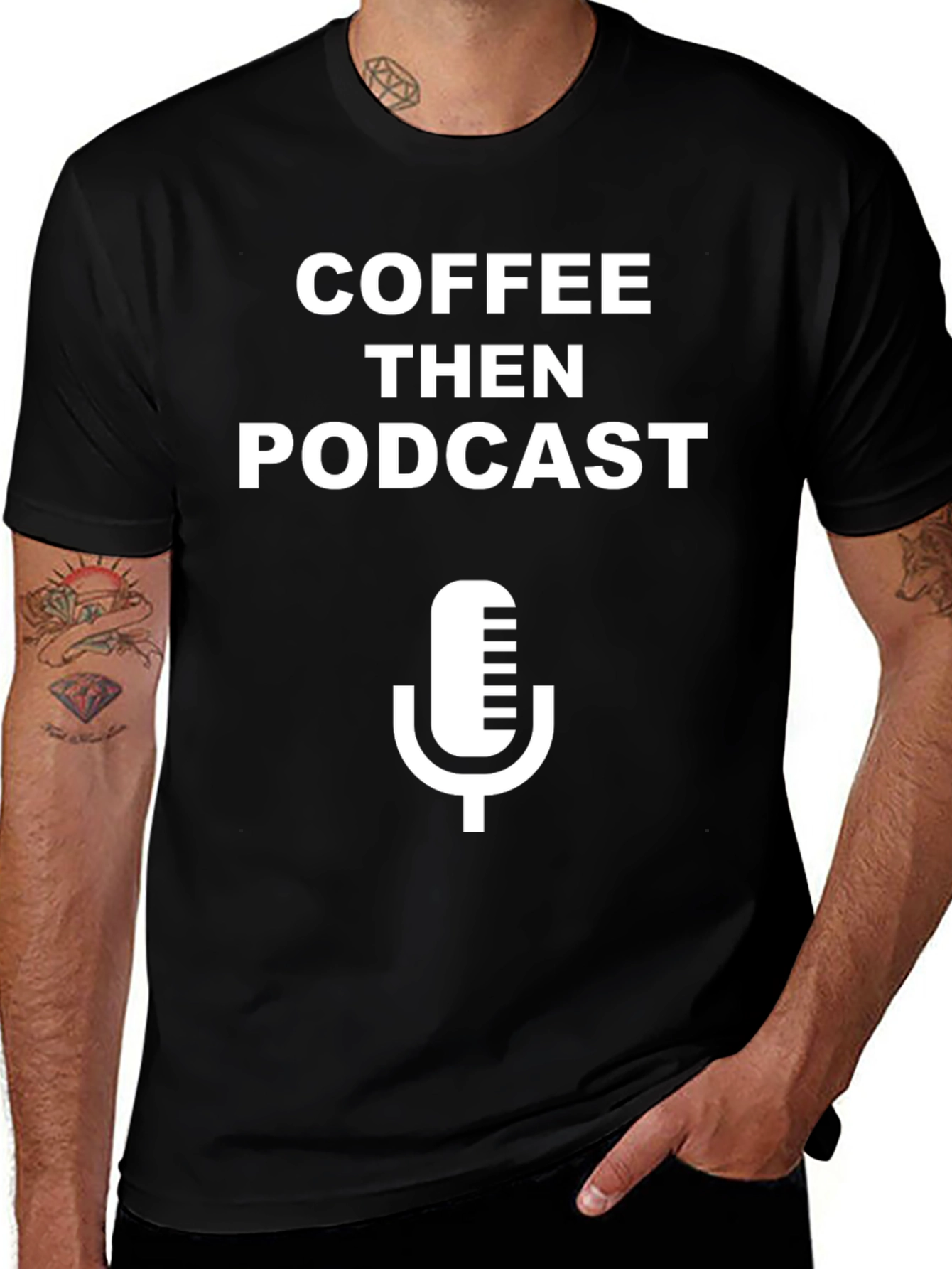 Coffee Then Podcast T-Shirt - Black Graphic Tee