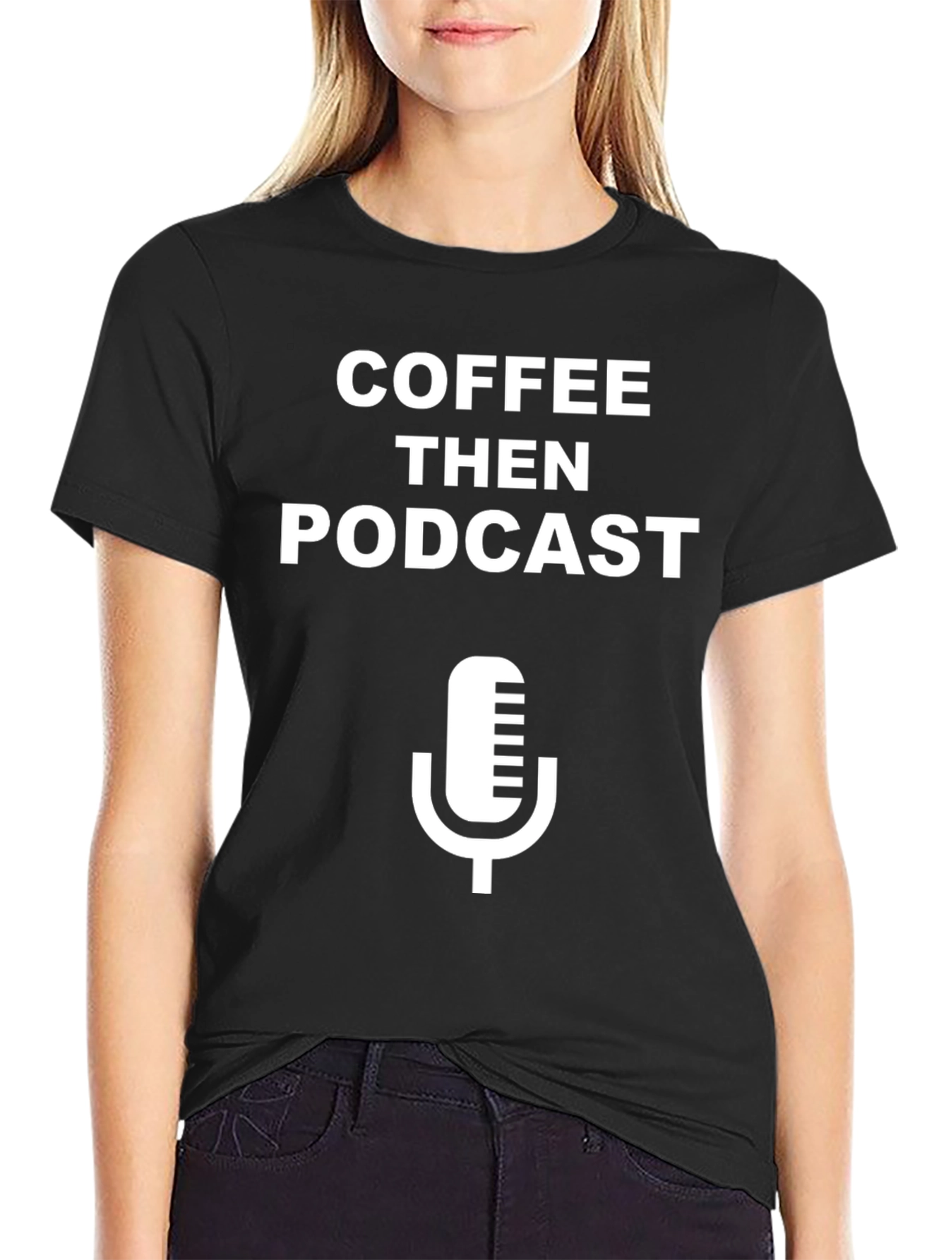 Coffee Then Podcast T-Shirt - Black Graphic Tee