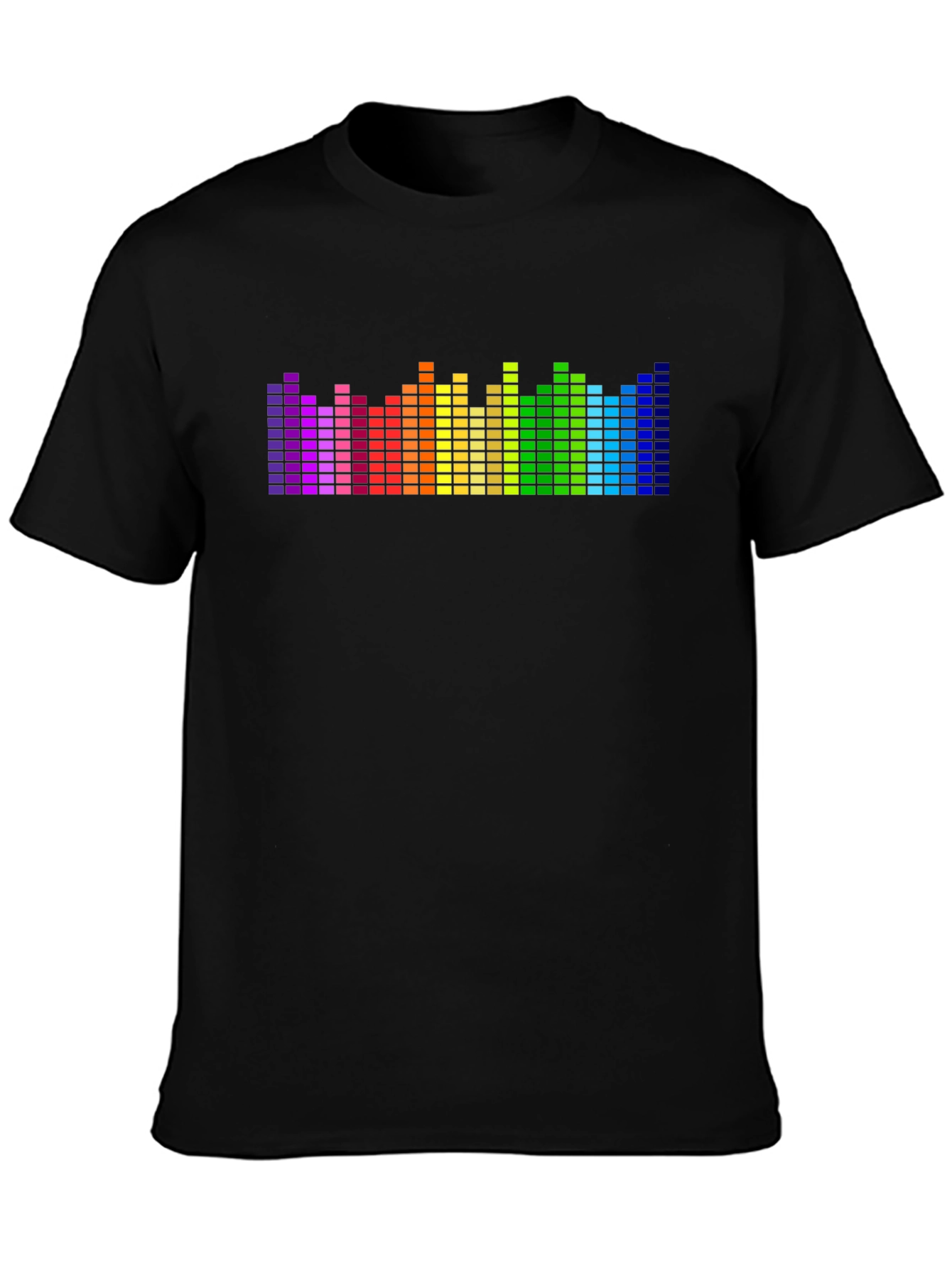 Rainbow Equalizer Graphic Tee - Black Cotton Blend