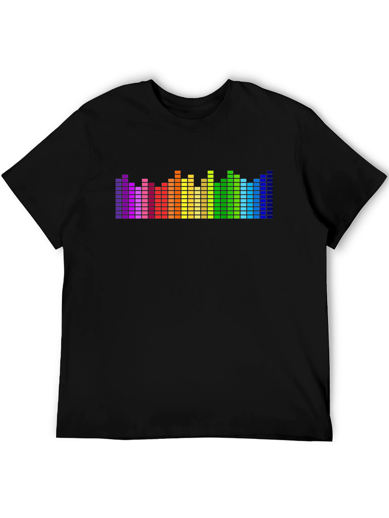 Rainbow Equalizer Graphic Tee - Black Cotton Blend
