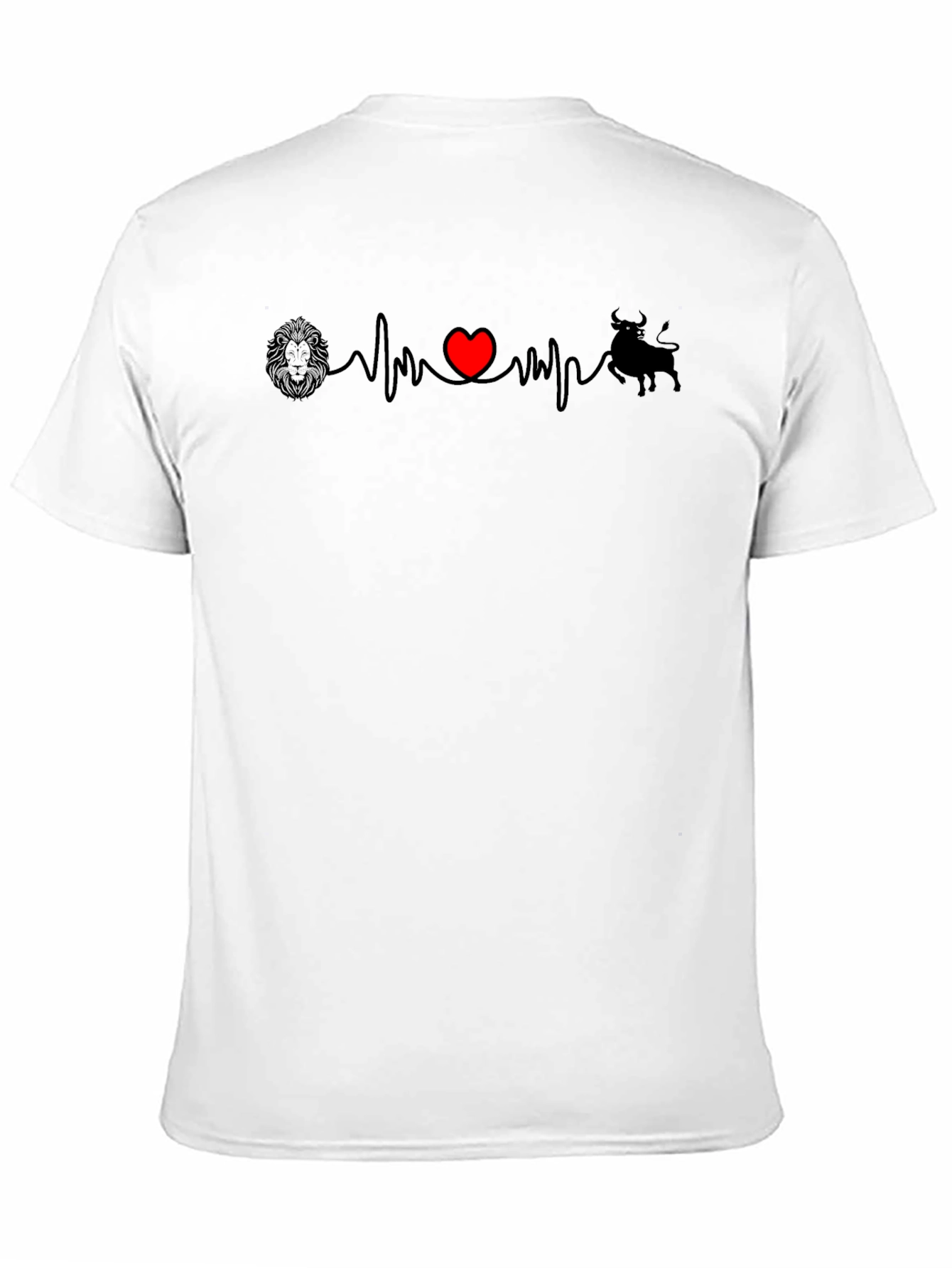 Lion Heart Bull Mens Graphic T-Shirt