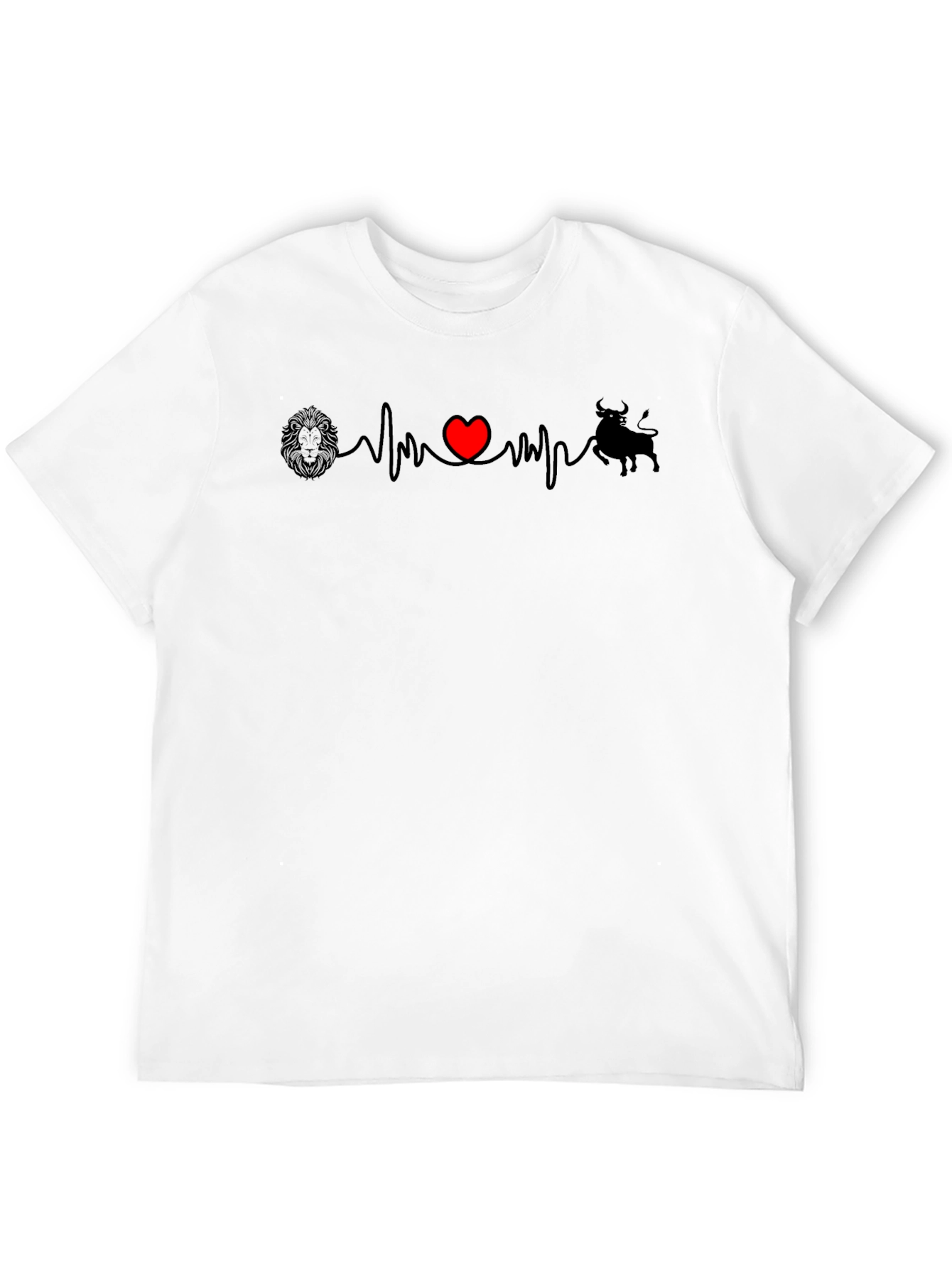 Lion Heart Bull Mens Graphic T-Shirt