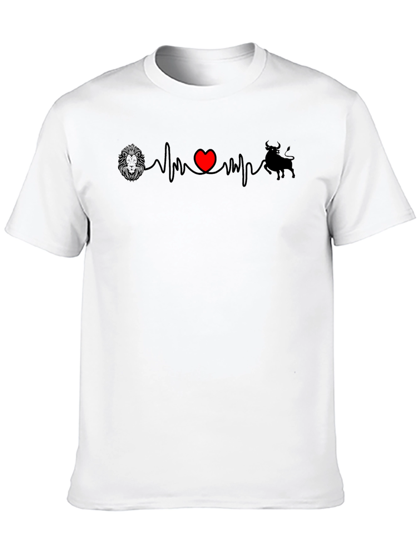 Lion Heart Bull Mens Graphic T-Shirt