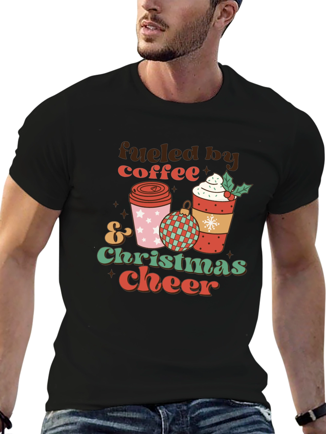 Fueled by Coffee Christmas Cheer Tee