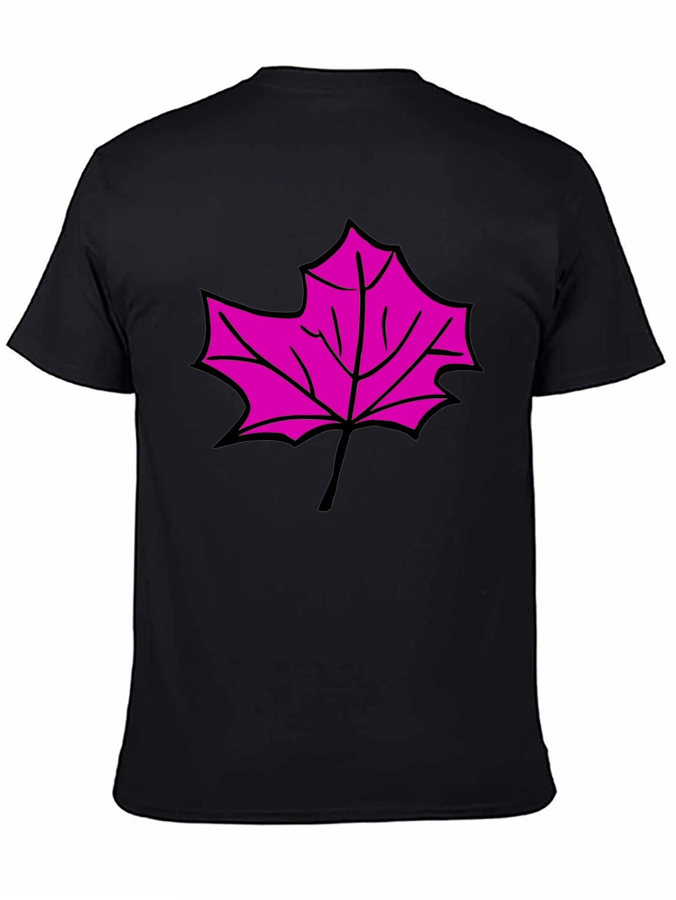 Maple Leaf Graphic T-Shirt - Black Cotton Blend