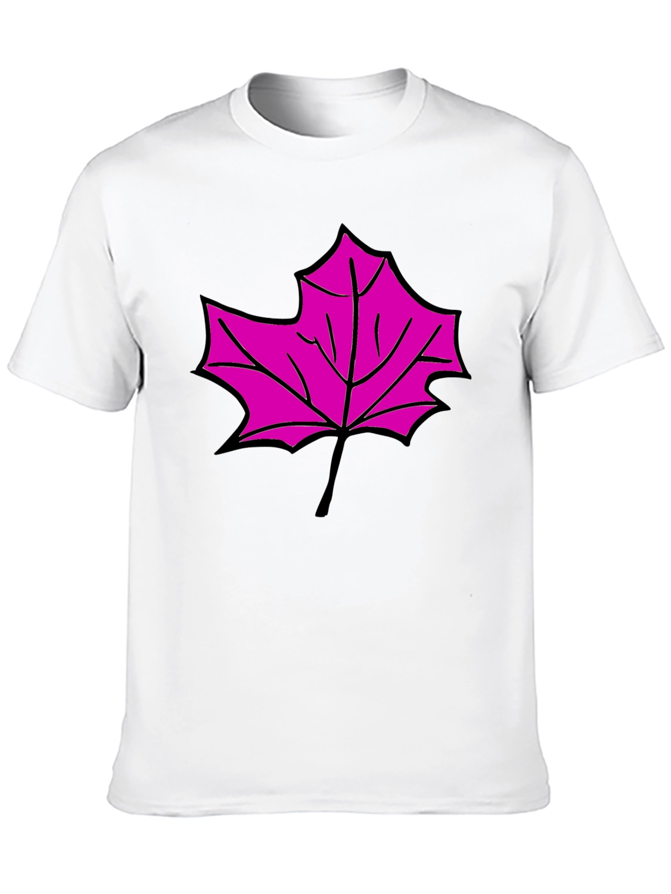 Maple Leaf Graphic T-Shirt - Black Cotton Blend