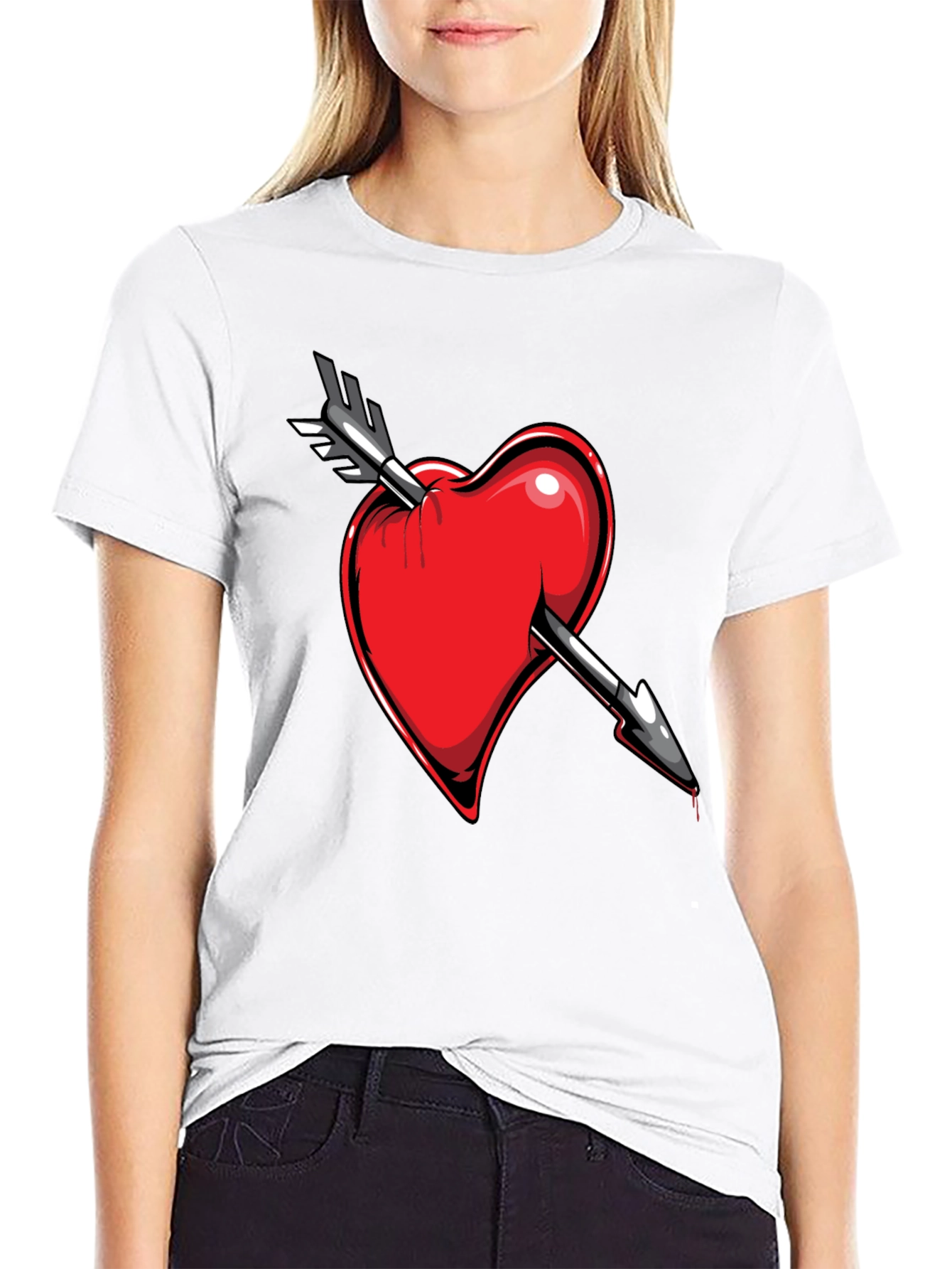 Heart Arrow Tee - Stylish Graphic T-Shirt