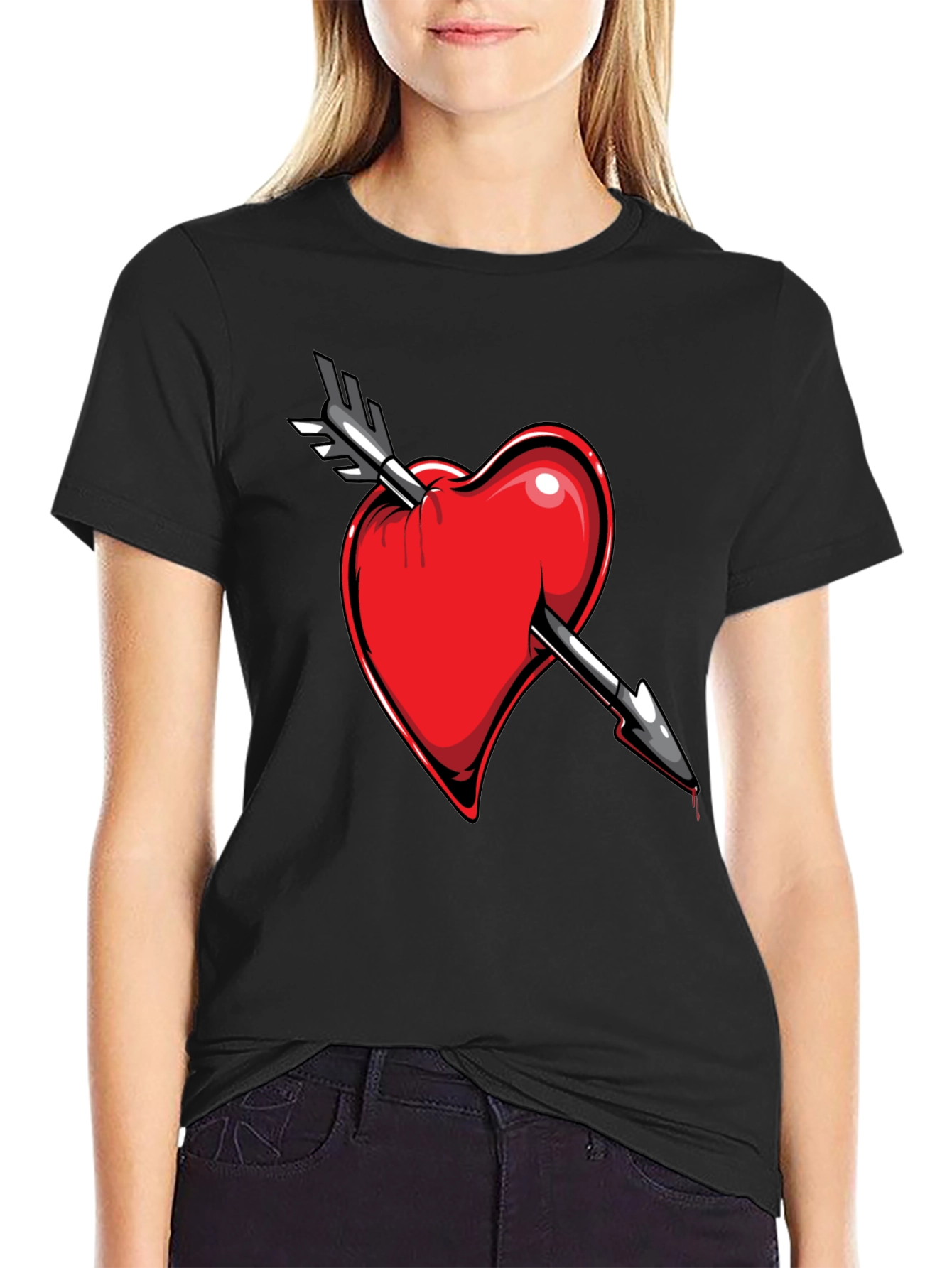 Heart Arrow Tee - Stylish Graphic T-Shirt