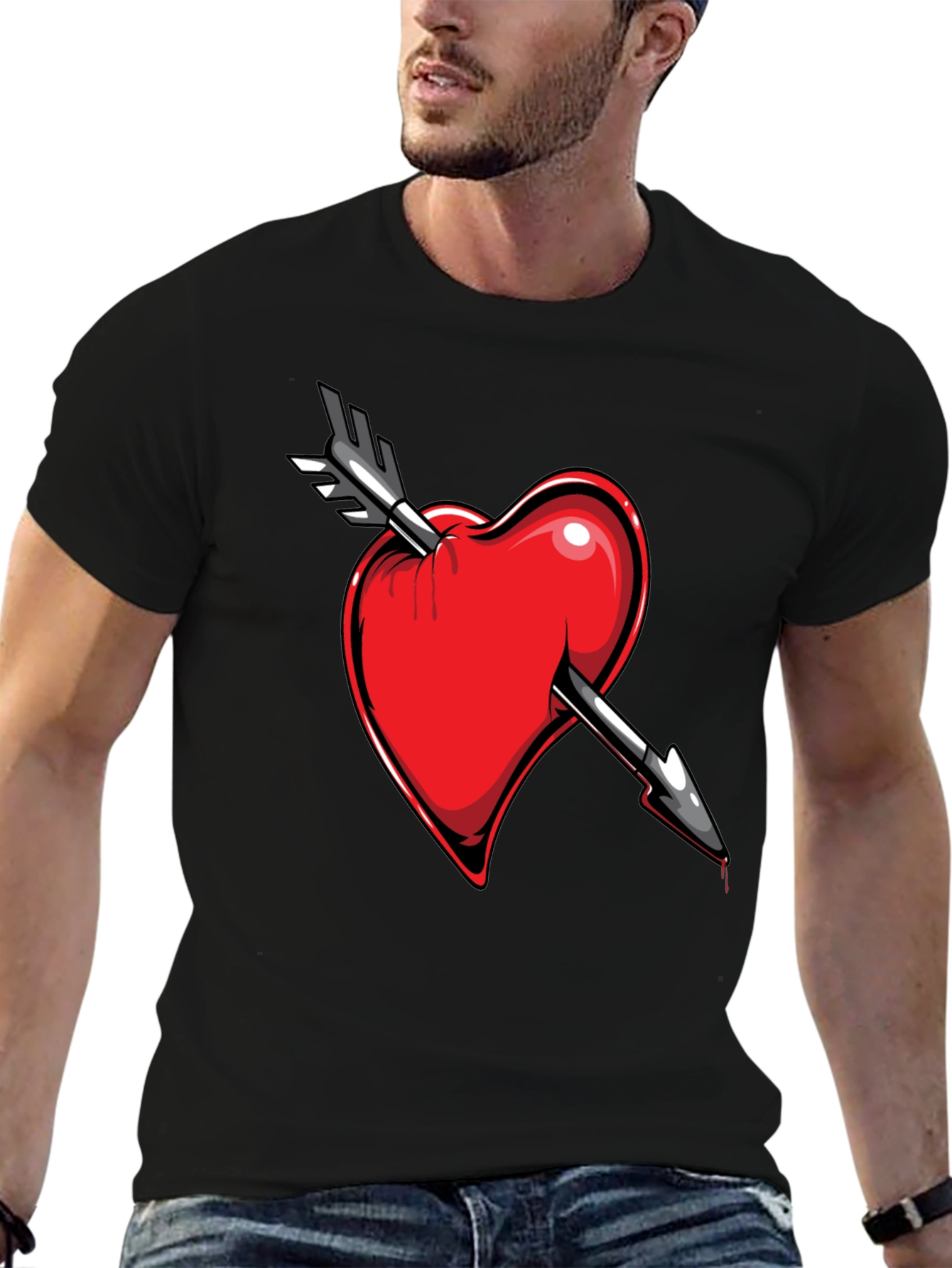 Heart Arrow Tee - Stylish Graphic T-Shirt