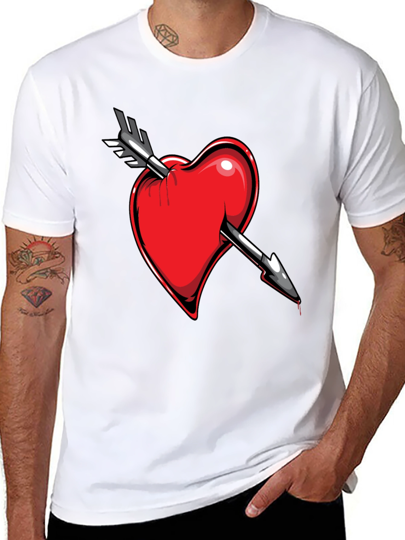 Heart Arrow Tee - Stylish Graphic T-Shirt
