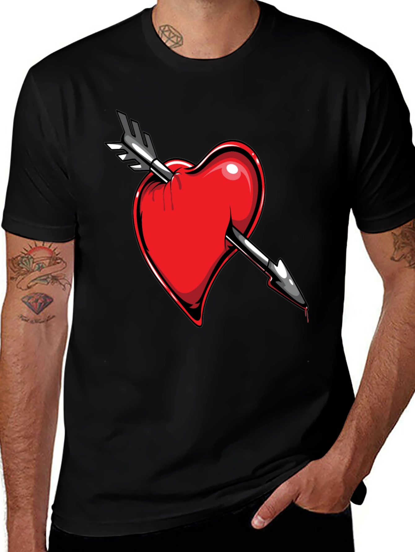 Heart Arrow Tee - Stylish Graphic T-Shirt