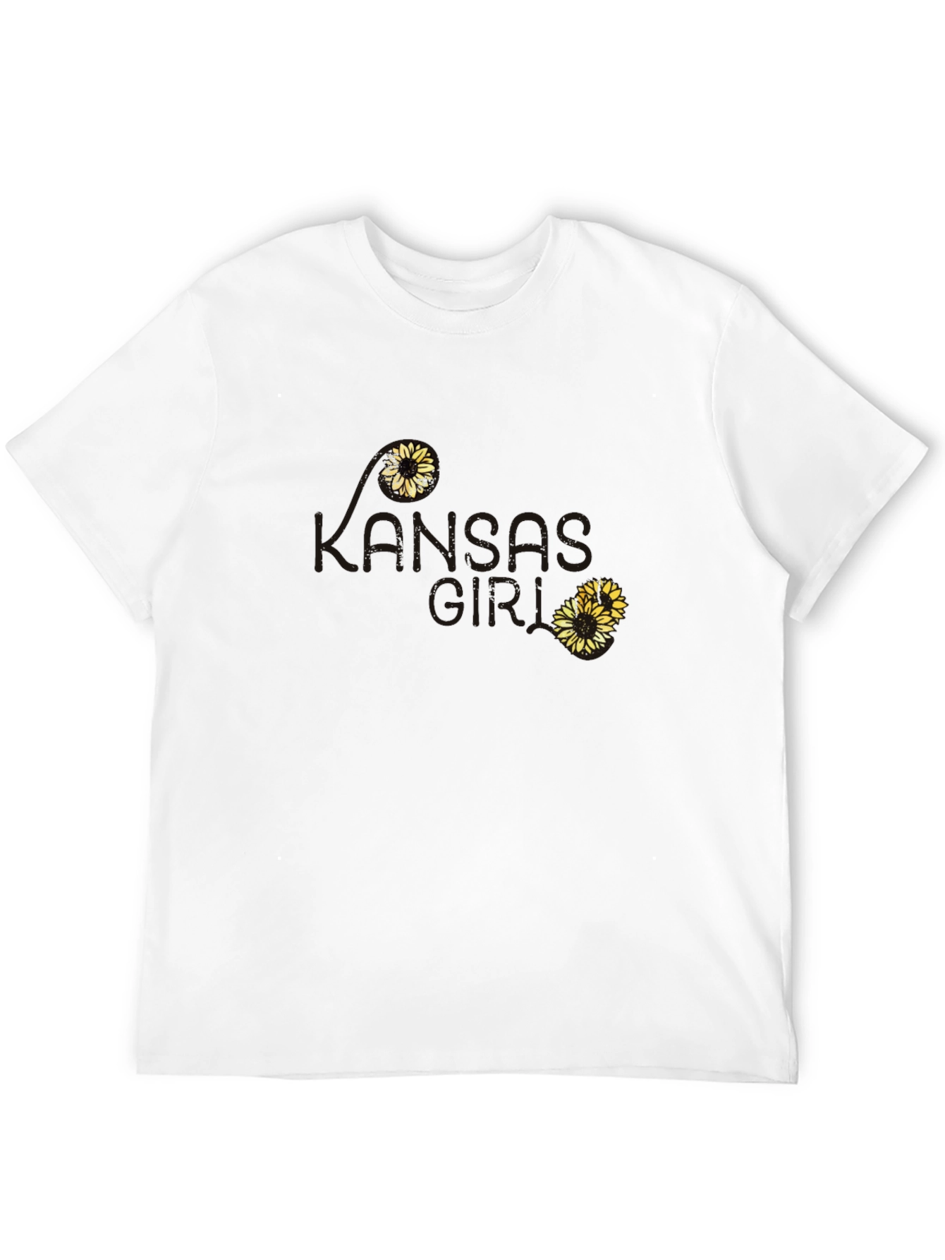 Kansas Love Sunflower T-Shirt - Soft Black Cotton Tee