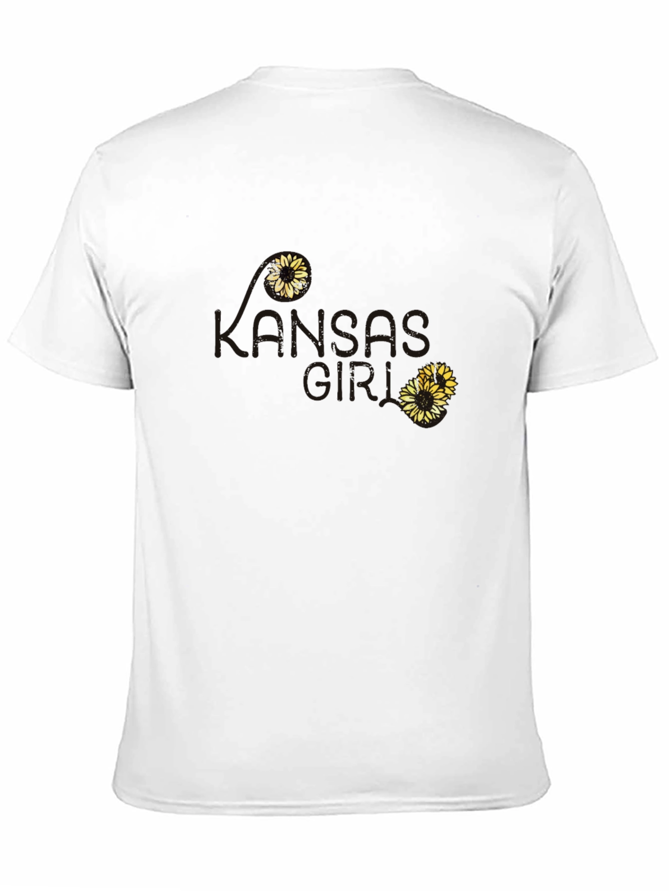 Kansas Love Sunflower T-Shirt - Soft Black Cotton Tee