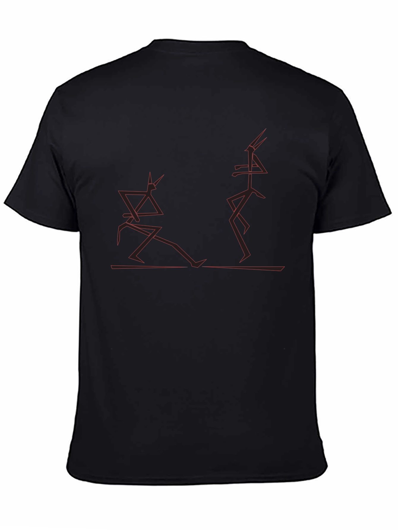 Abstract Stick Figure Art Black T-Shirt