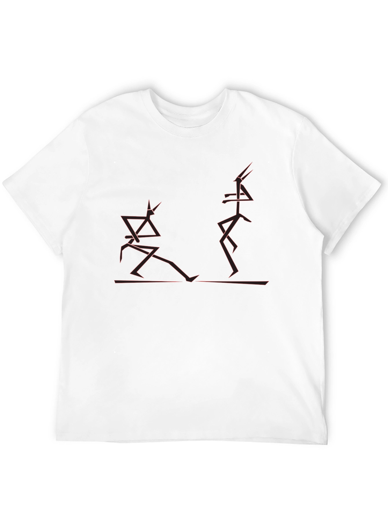 Abstract Stick Figure Art Black T-Shirt