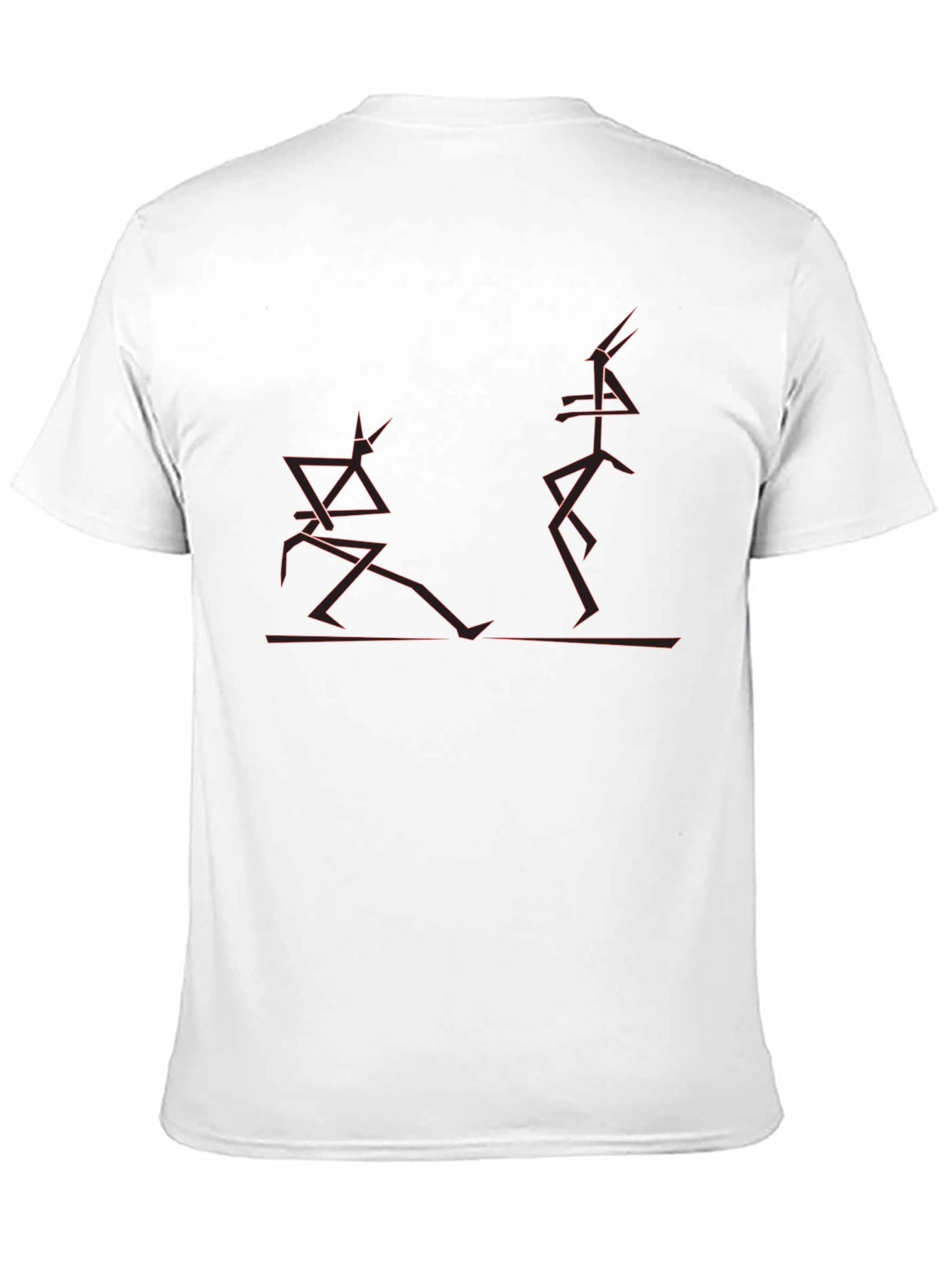 Abstract Stick Figure Art Black T-Shirt