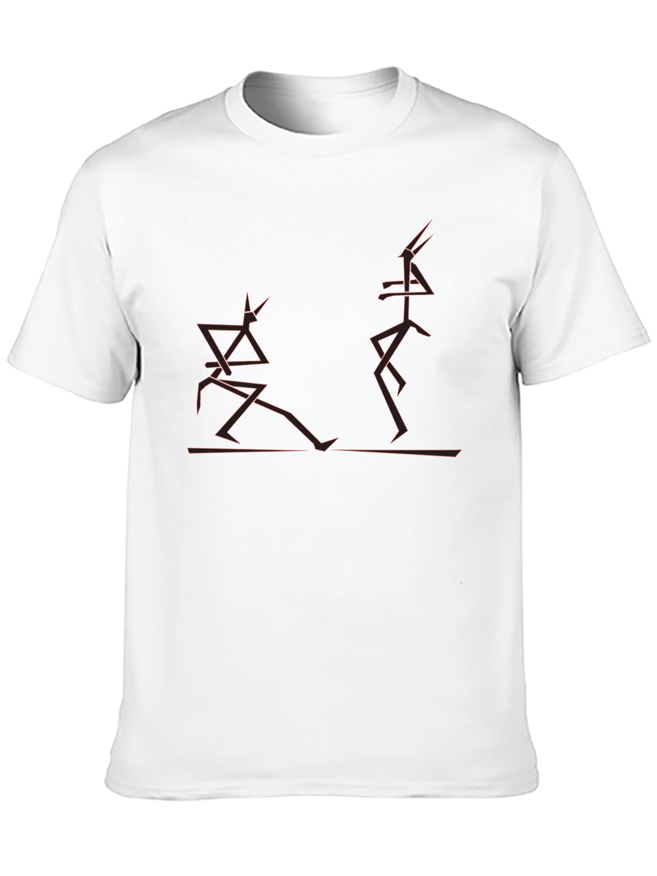 Abstract Stick Figure Art Black T-Shirt