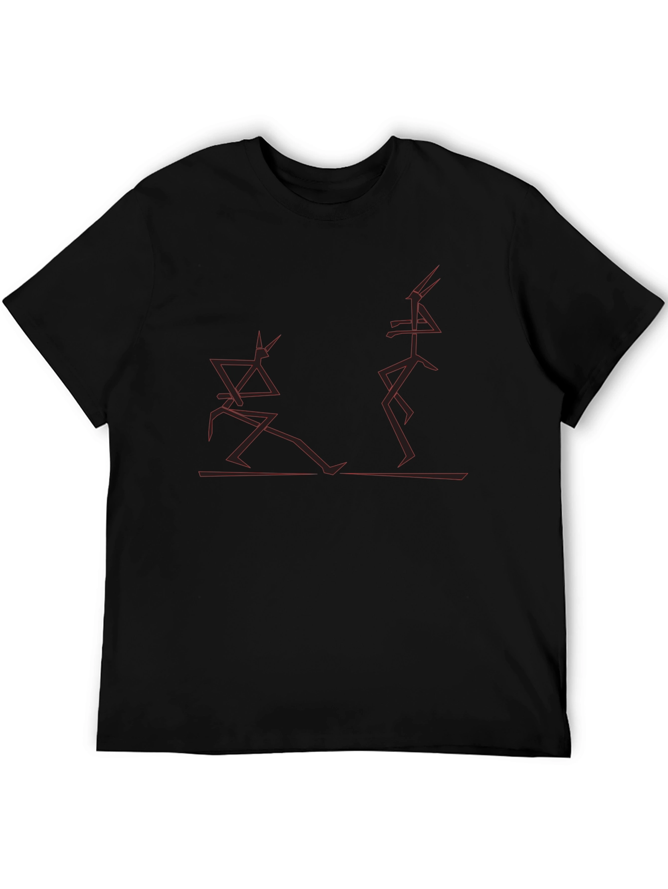 Abstract Stick Figure Art Black T-Shirt