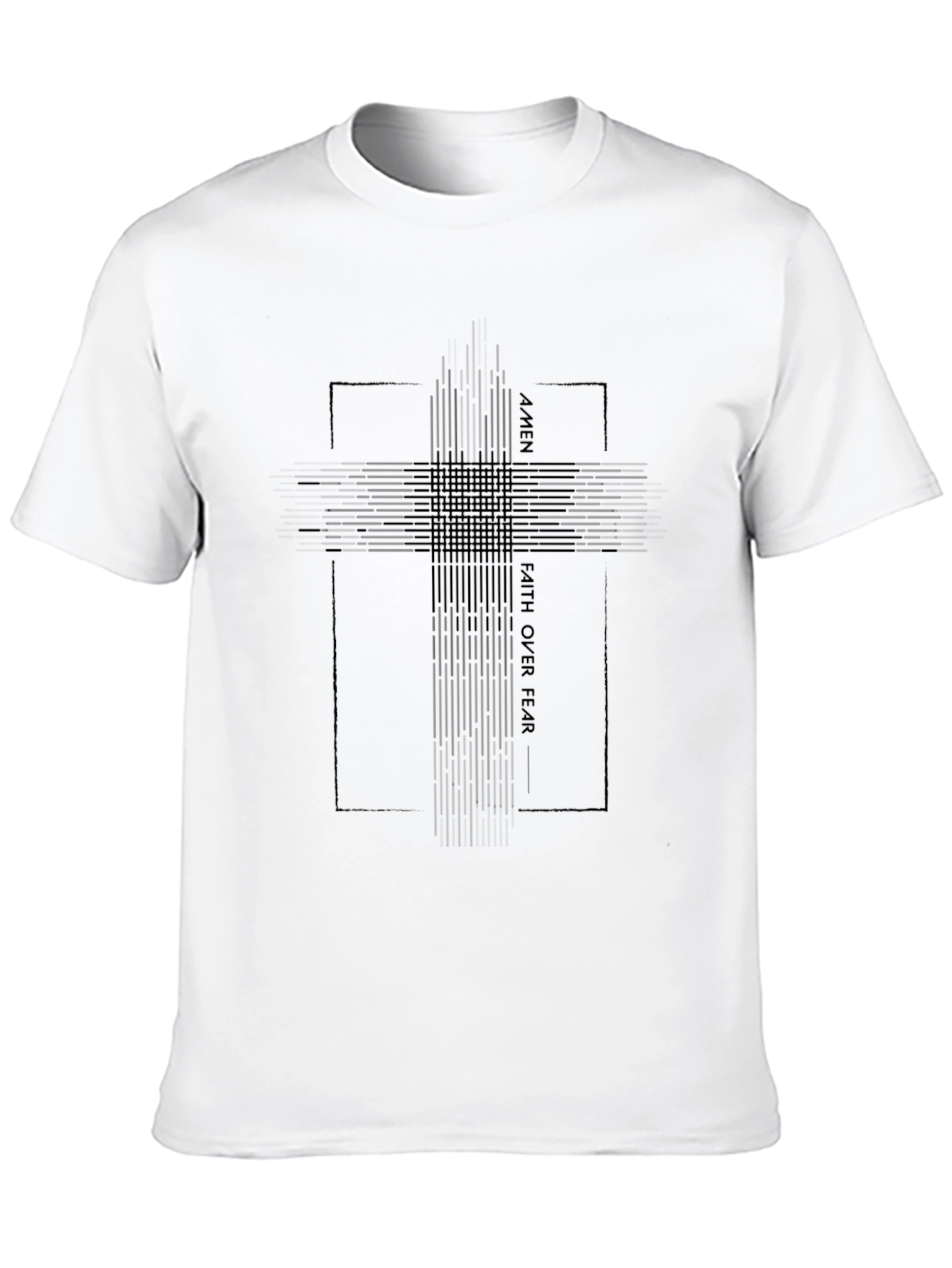 Faith Over Fear Graphic Print Black T-Shirt