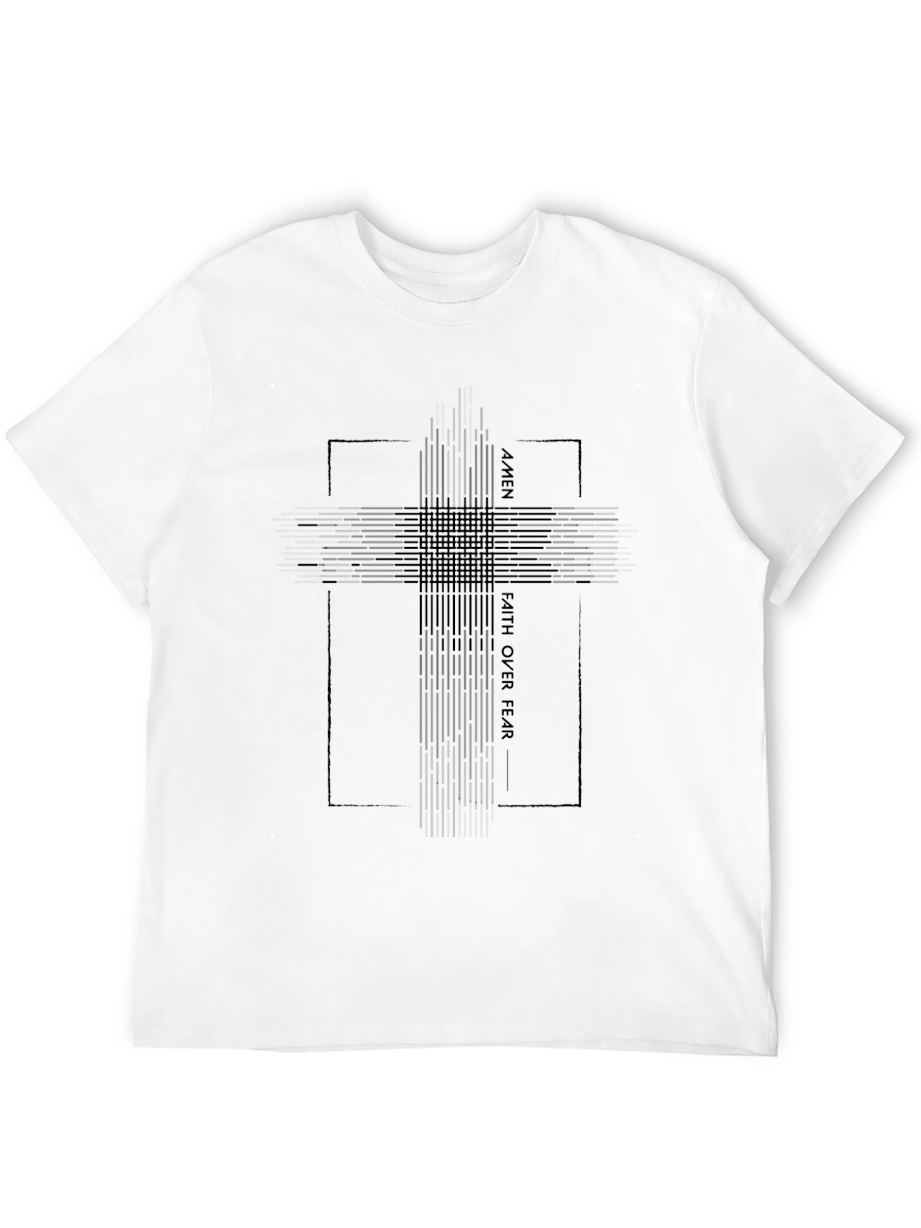 Faith Over Fear Graphic Print Black T-Shirt