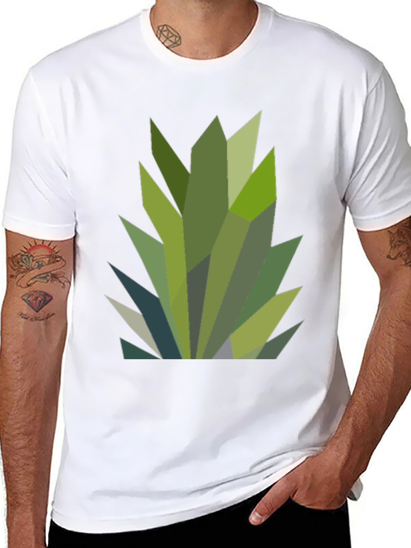 Geometric Pineapple Graphic Tee - Modern Style