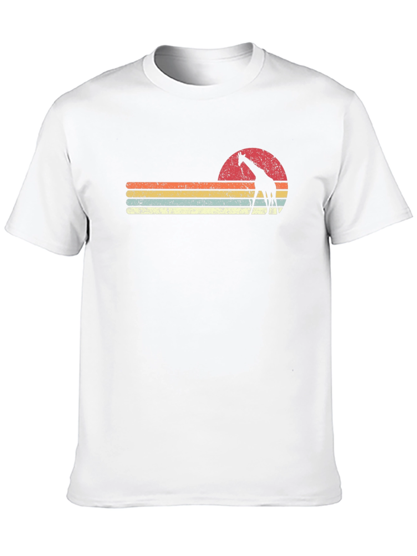 Retro Giraffe Sunset Graphic T-Shirt