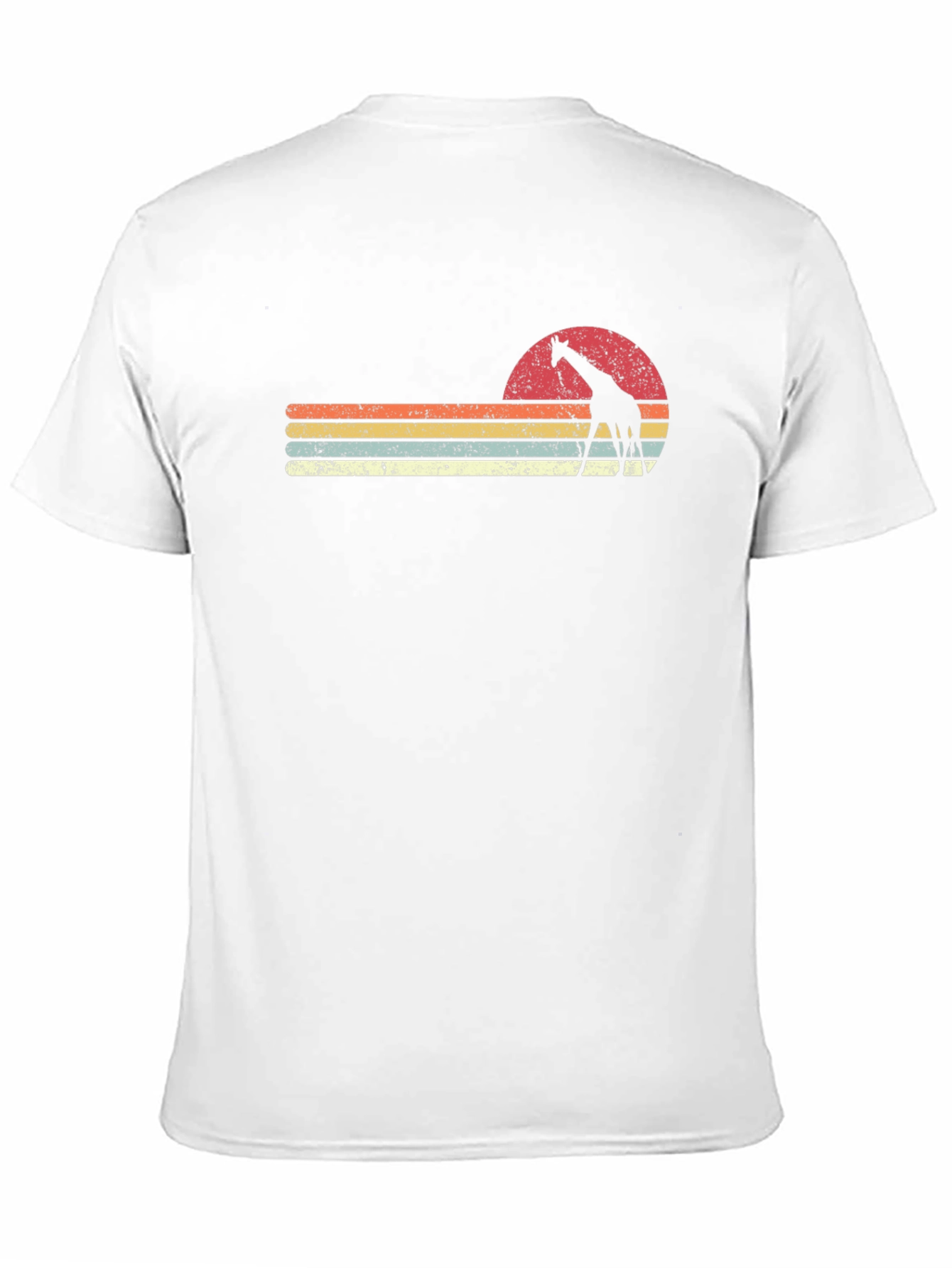 Retro Giraffe Sunset Graphic T-Shirt