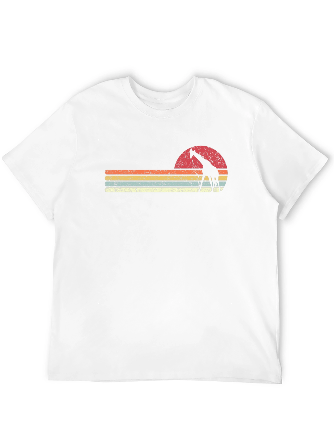 Retro Giraffe Sunset Graphic T-Shirt