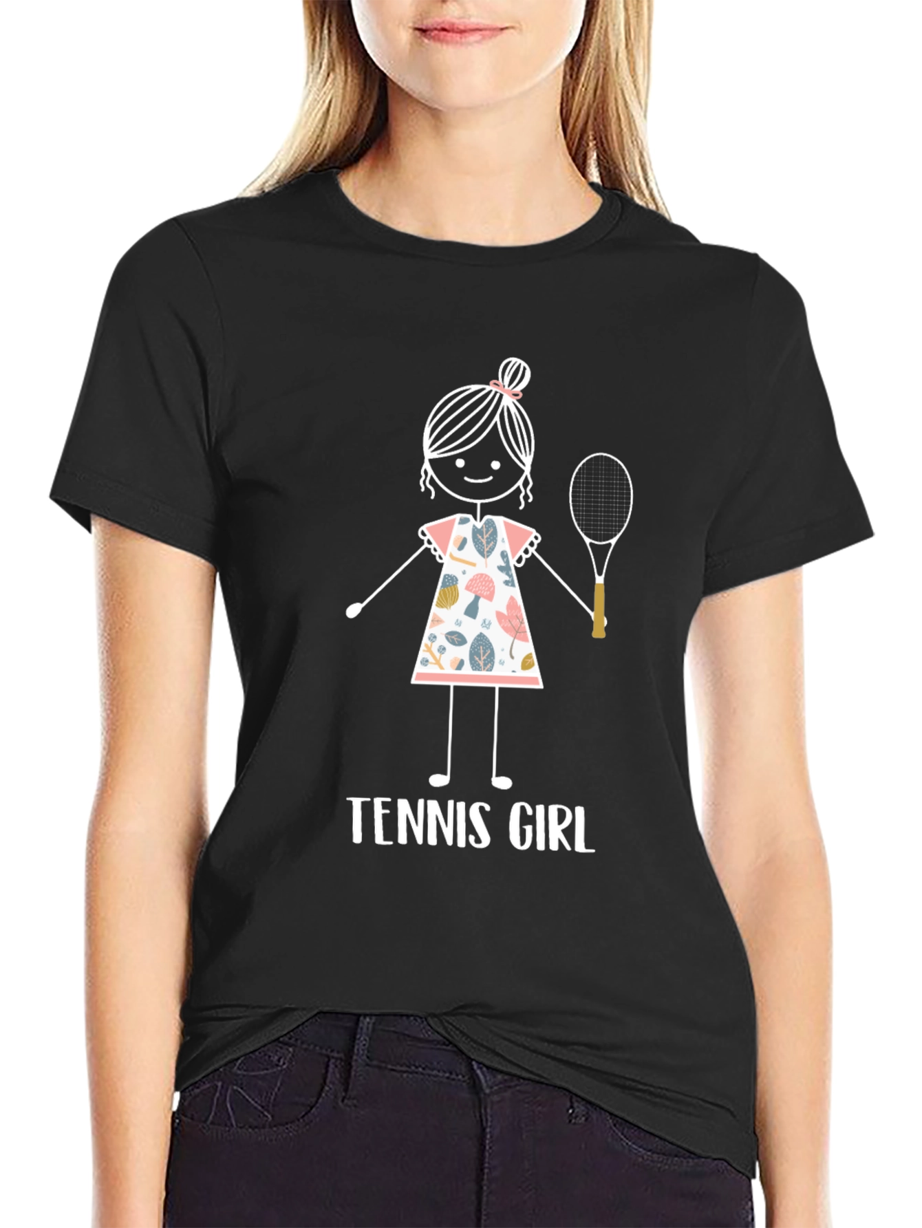 Tennis Girl Graphic T-Shirt - Fun Sporty Tee