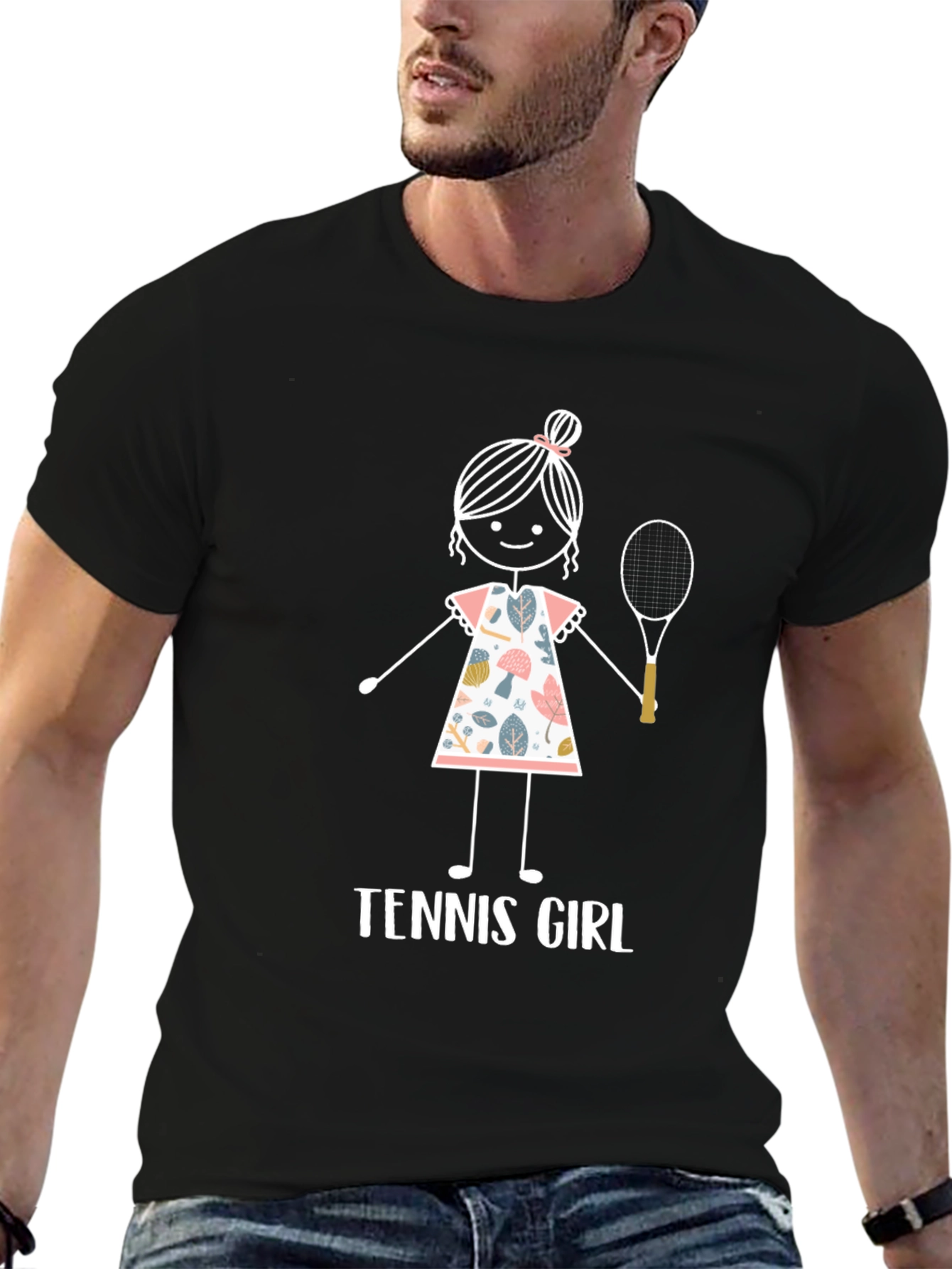 Tennis Girl Graphic T-Shirt - Fun Sporty Tee