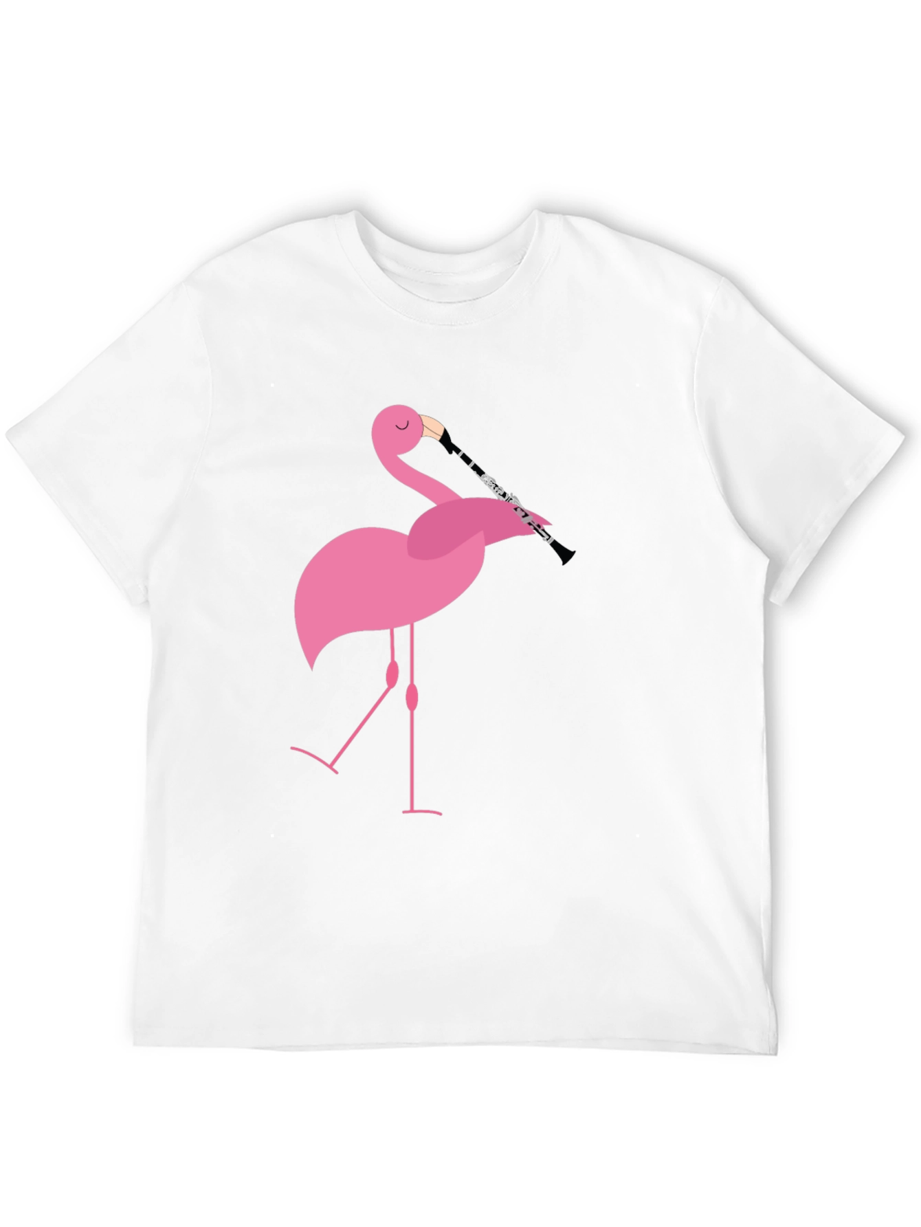 Flamingo Clarinet Player Black T-Shirt
