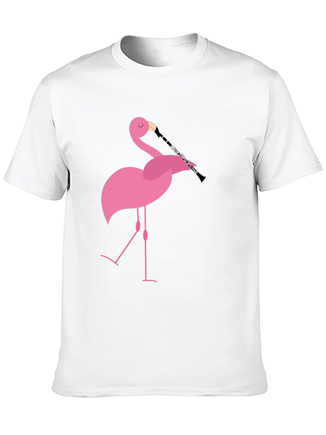 Flamingo Clarinet Player Black T-Shirt