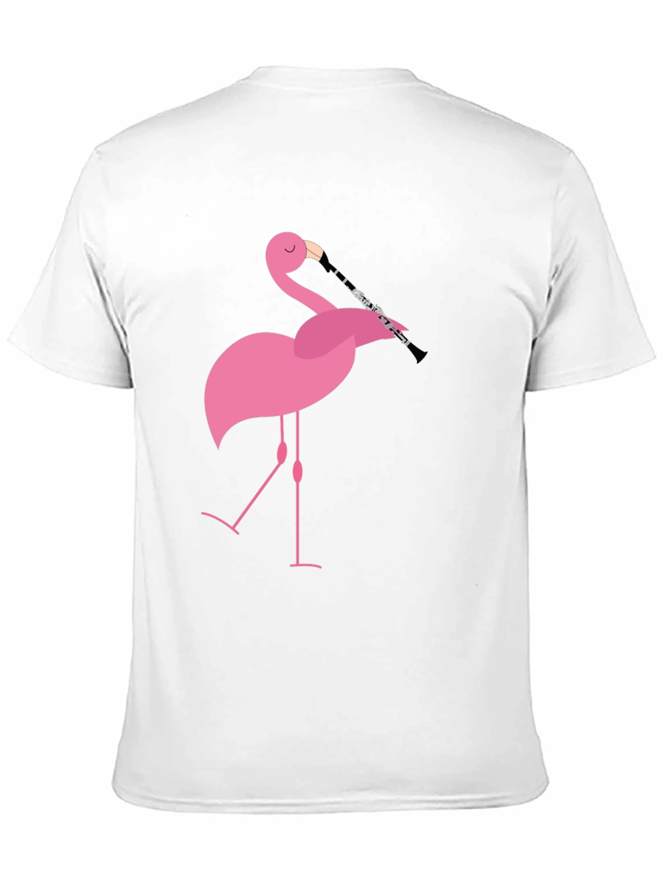 Flamingo Clarinet Player Black T-Shirt