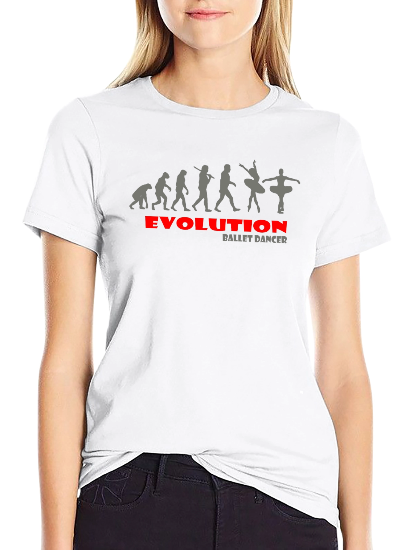 Evolution Ballet Dancer Black T-Shirt