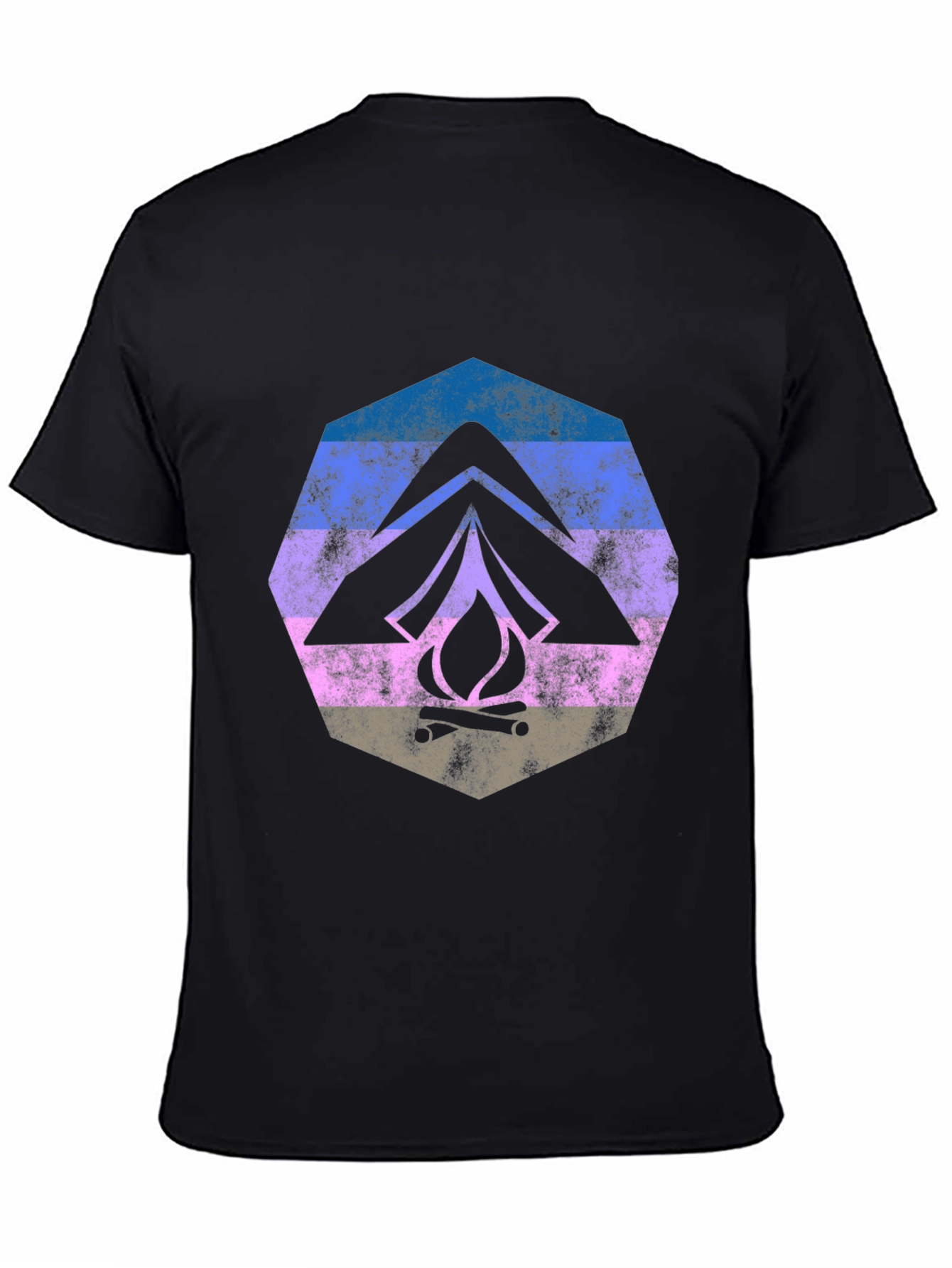 Retro Camping Tent & Campfire Graphic Tee