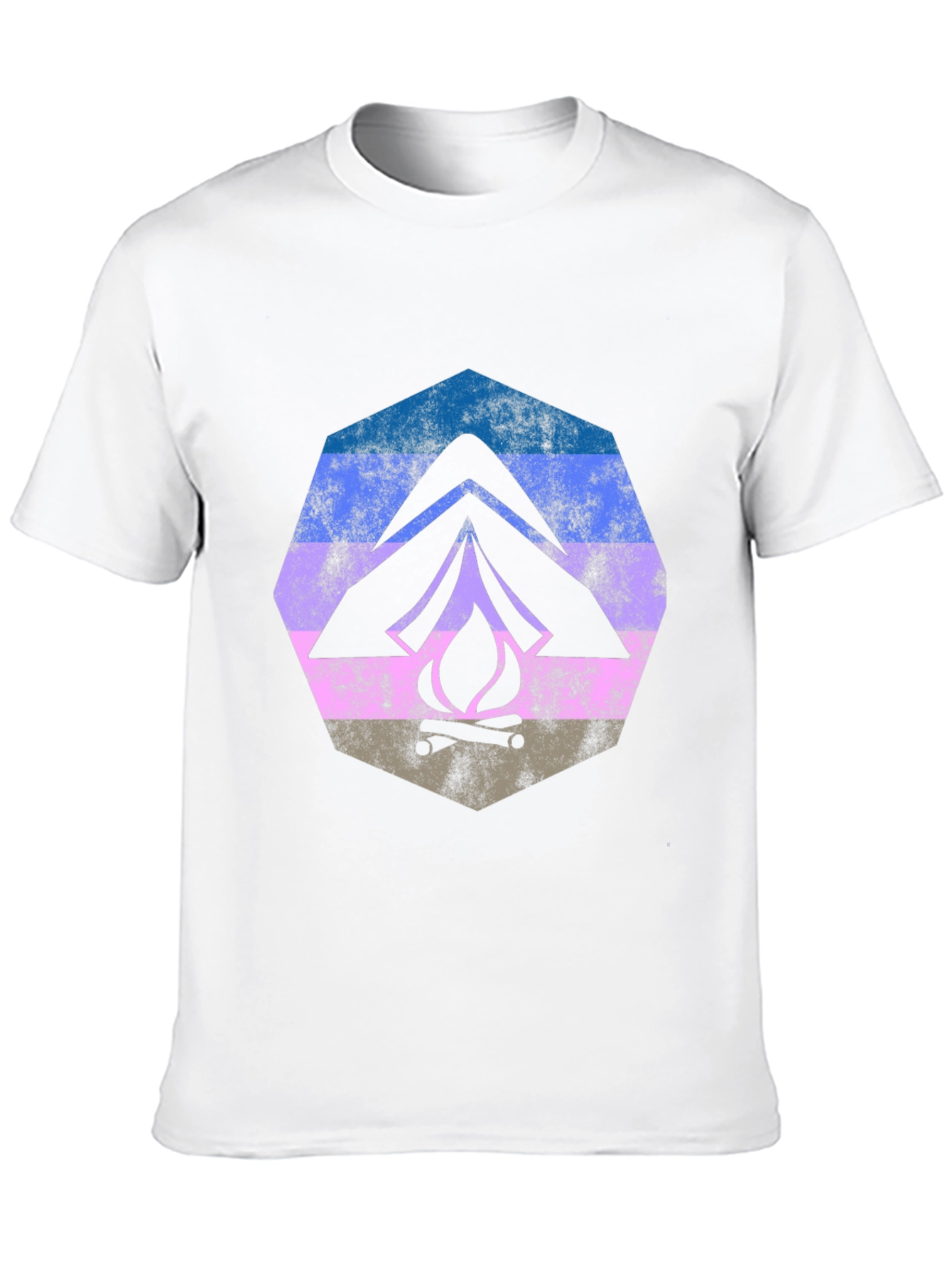 Retro Camping Tent & Campfire Graphic Tee