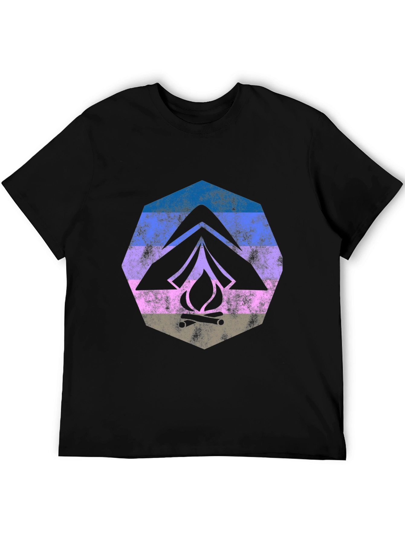 Retro Camping Tent & Campfire Graphic Tee