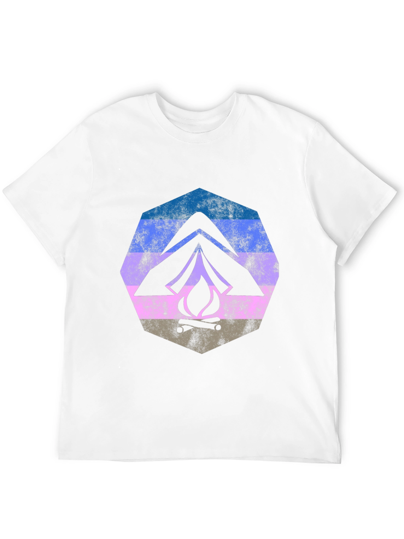 Retro Camping Tent & Campfire Graphic Tee
