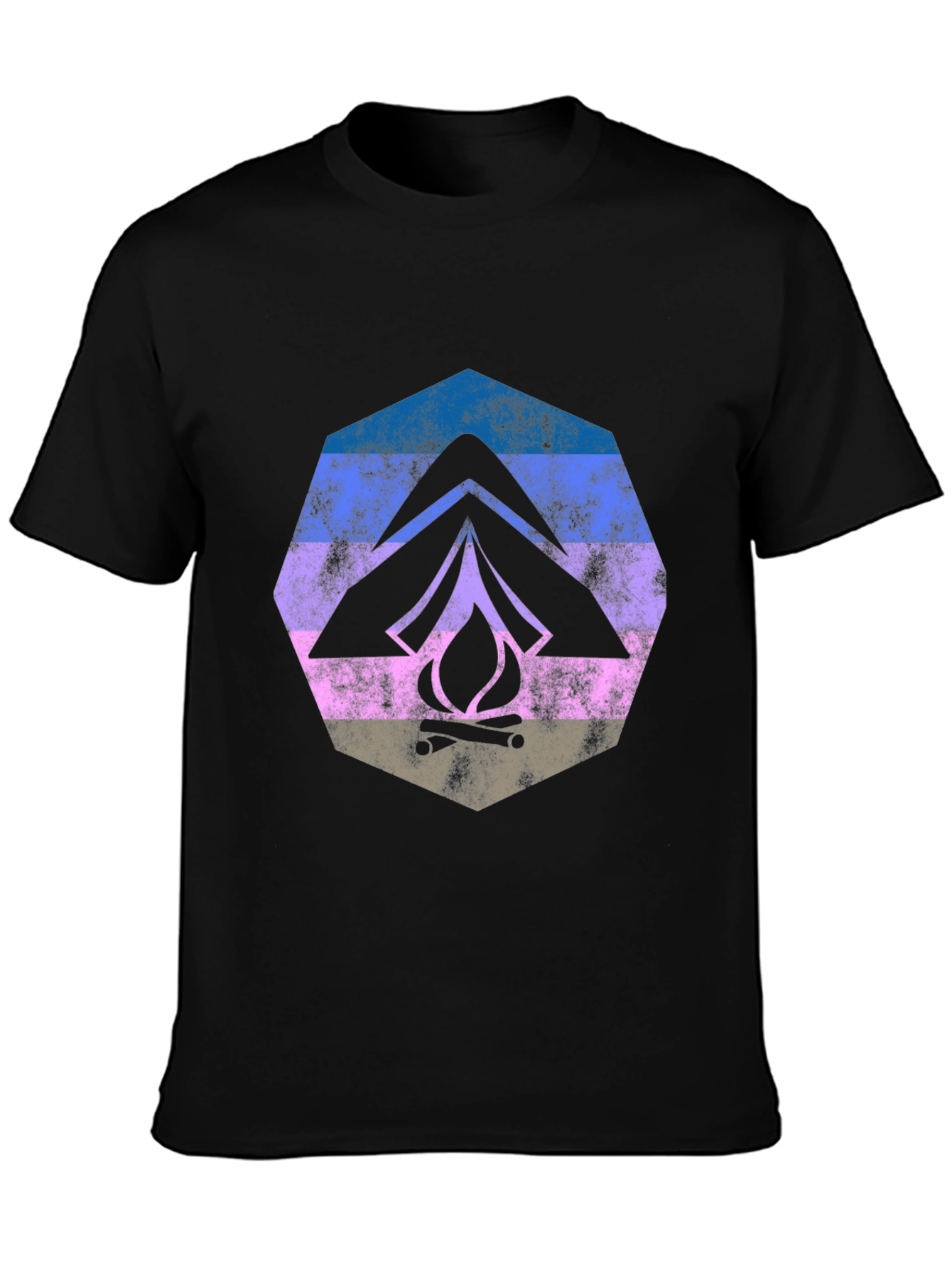 Retro Camping Tent & Campfire Graphic Tee
