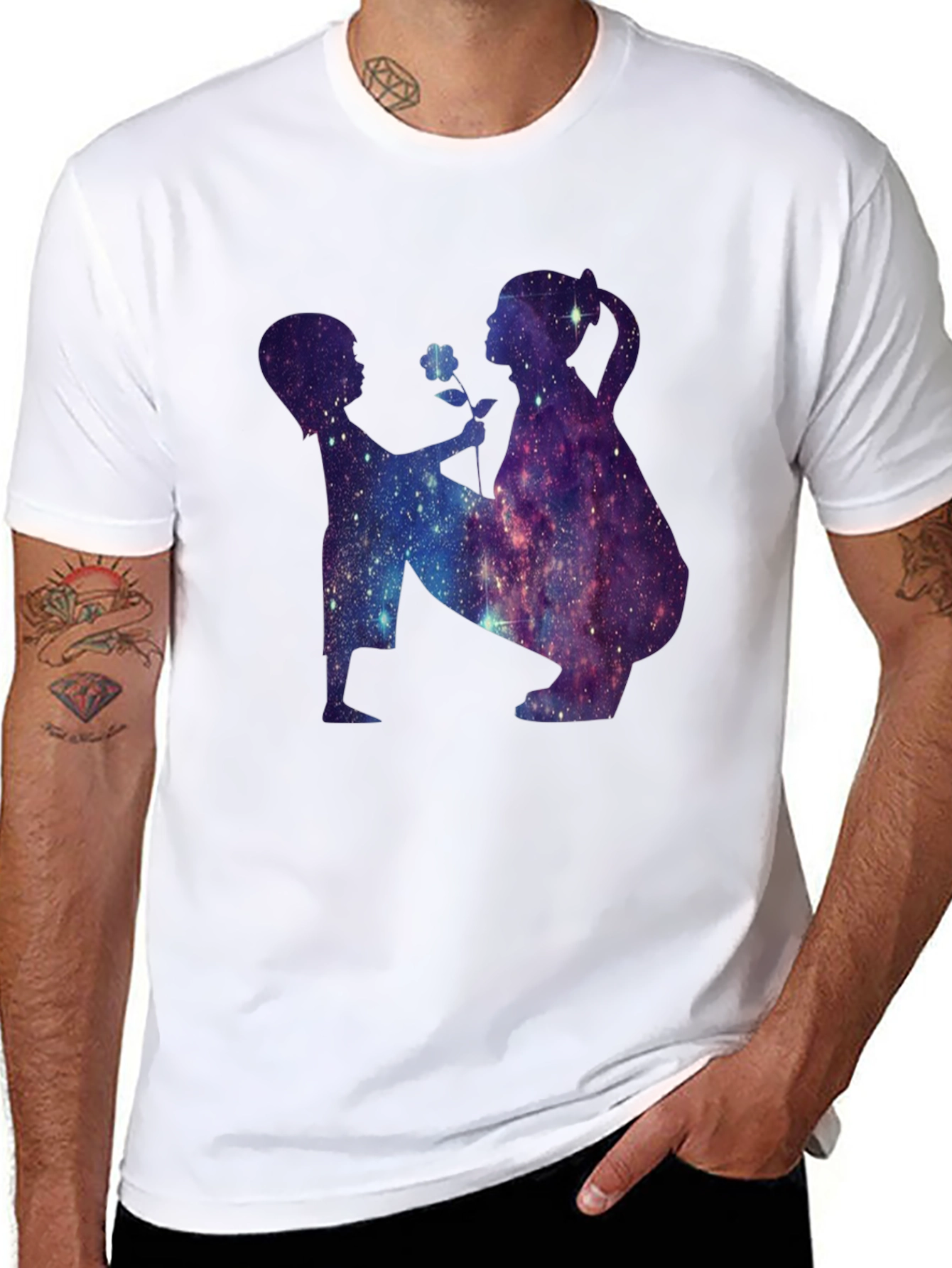 Cosmic Silhouette Black T-Shirt