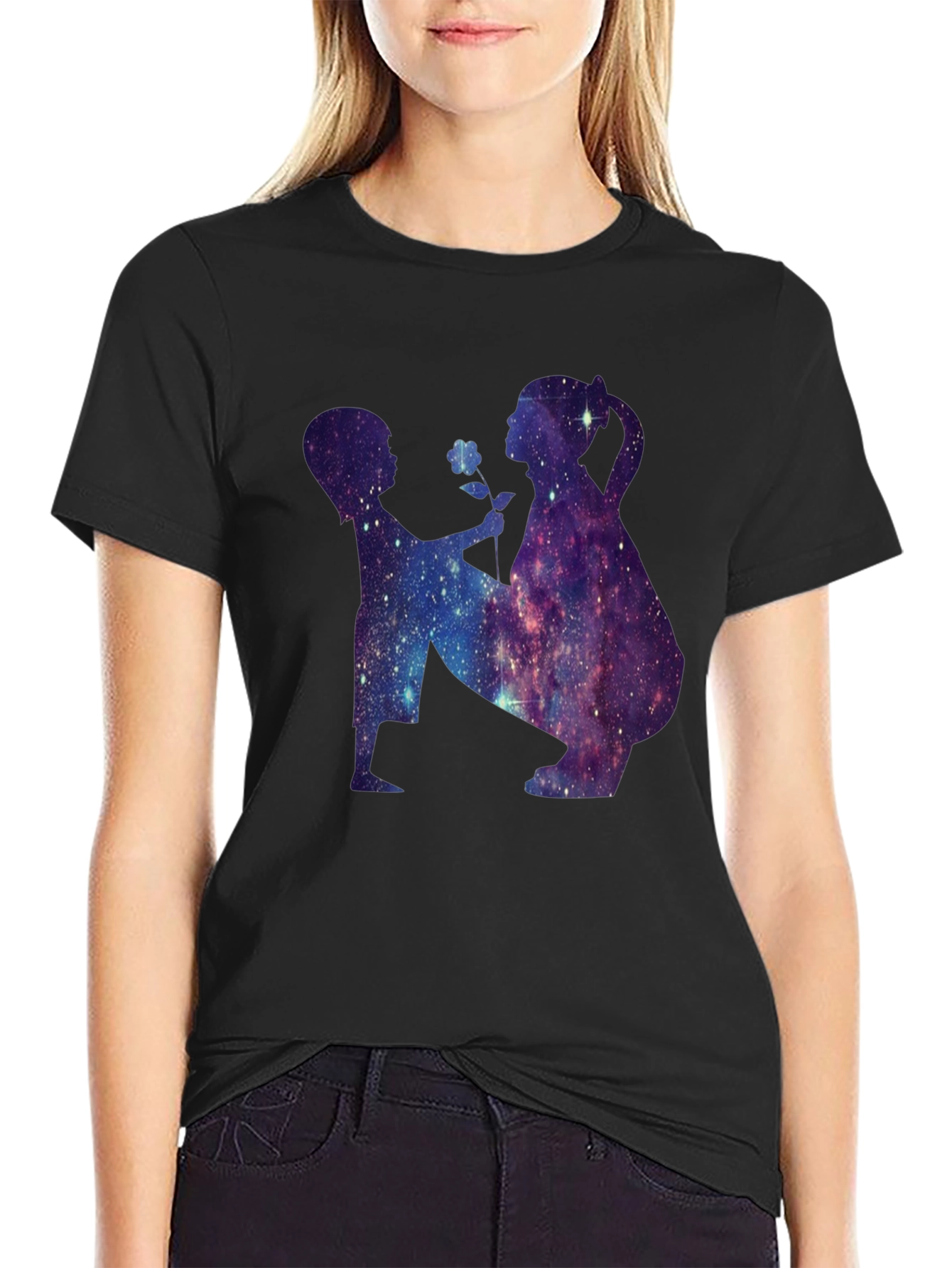 Cosmic Silhouette Black T-Shirt